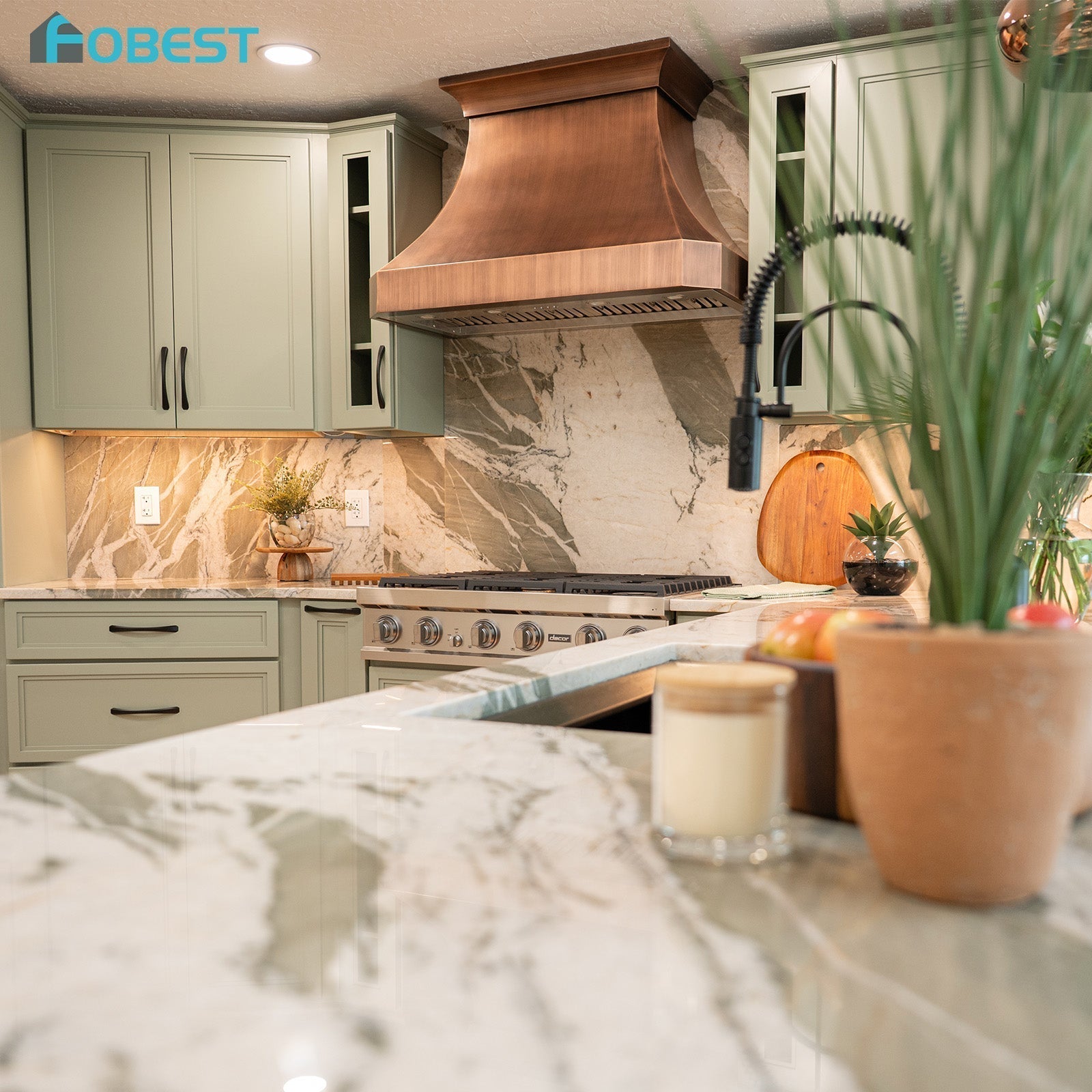 Real Homes with Fobest Copper Kitchen Hoods | Antique, Vintage & Custom Curved Designs