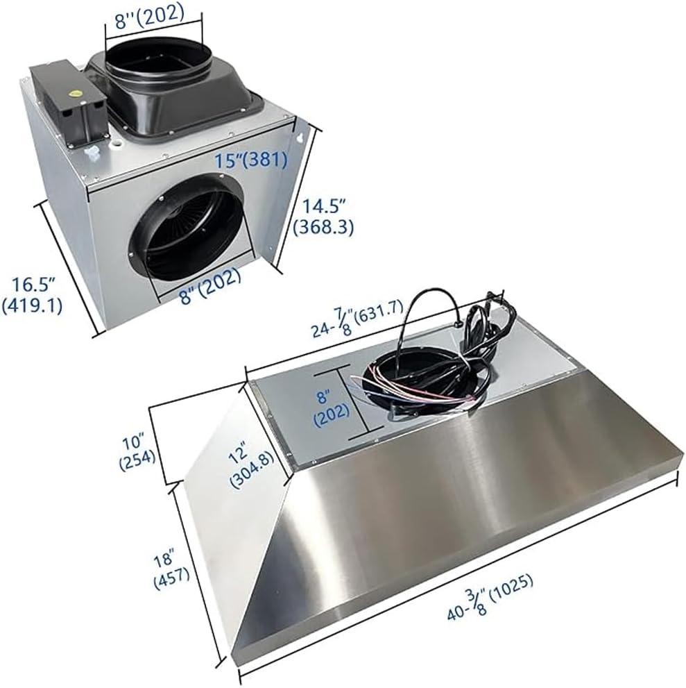 Fobest 42 inch Range Hood Insert with 1260CFM Remote Blower-F0142RE
