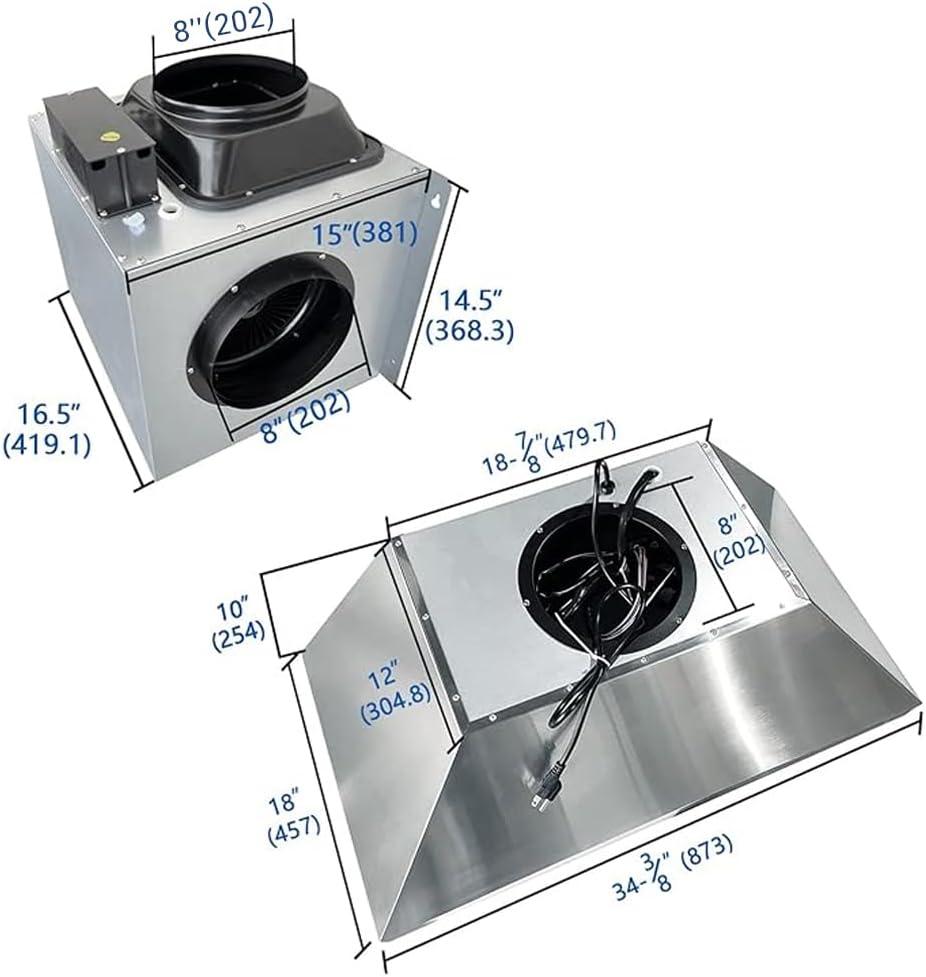 Fobest 36 inch Range Hood Insert with 1260CFM Remote Blower-F0136RE