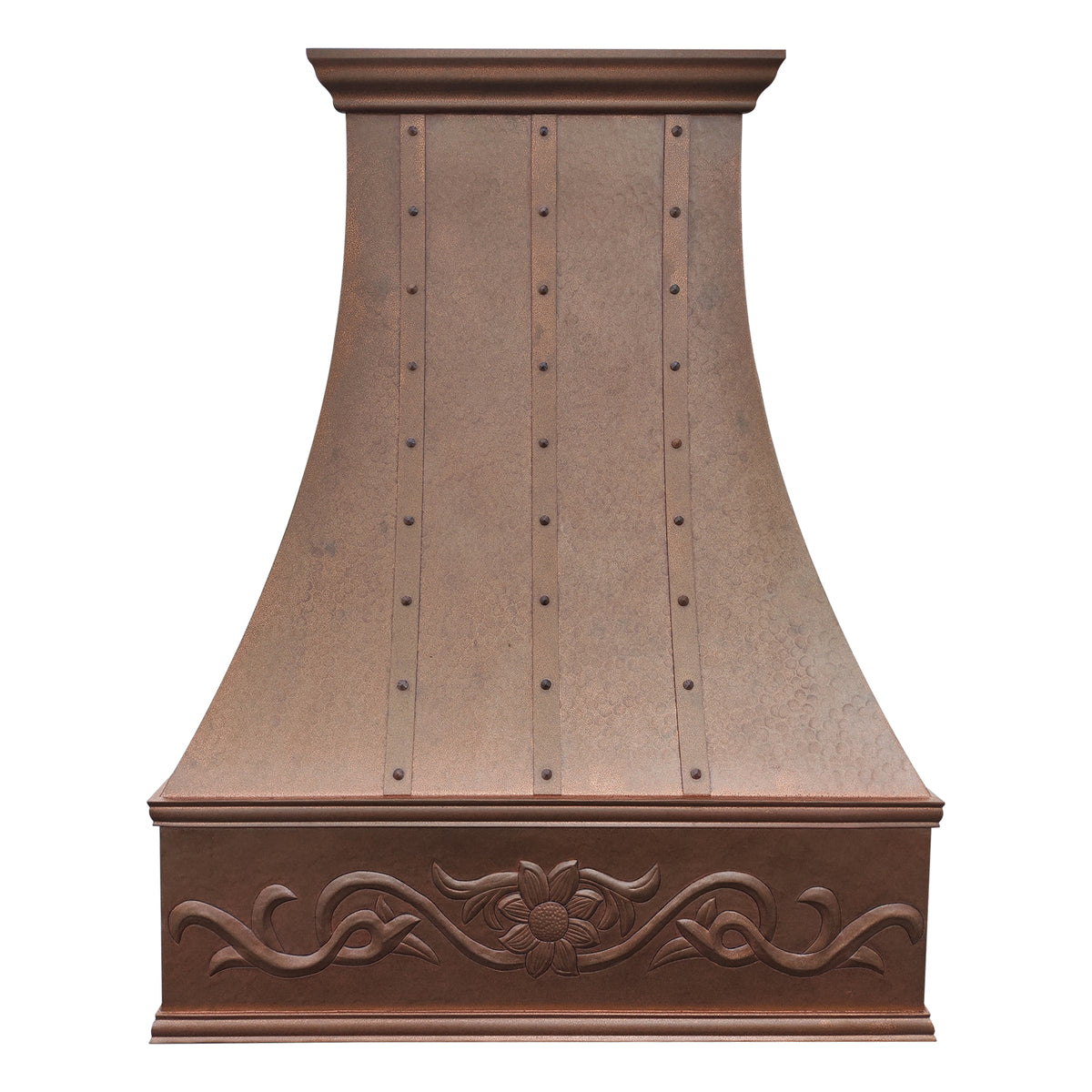 Fobest Vintage Copper Kitchen Vent Hood with Floral Embossing FCP-308
