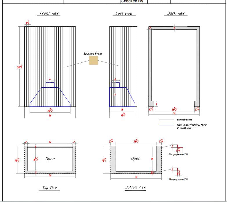 Fobest Custom Brass Range Hood