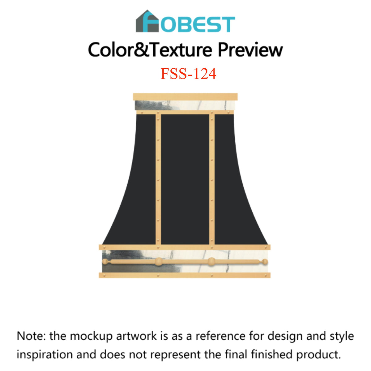 Fobest Custom Range Hood-FSS-124 Stainless Steel Metal Range Hood Custom Link for Elaine
