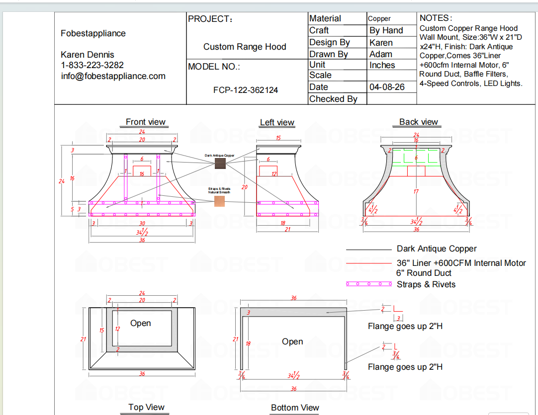 Fobest Custom Range Hood-Custom Link David&Donna