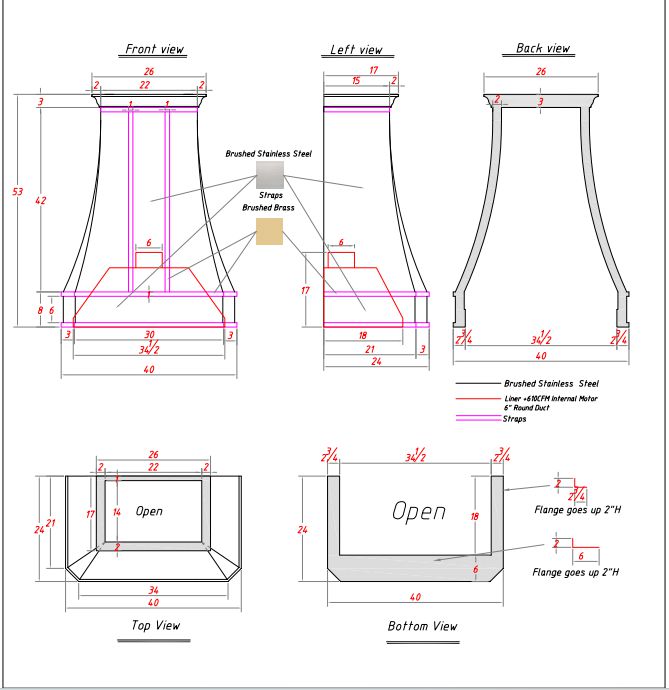 Fobest Custom Stainless Steel Range Hood - Custom Link for Kathleen