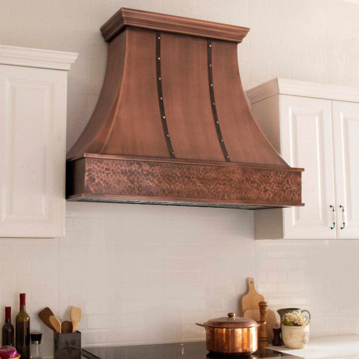Fobest American Copper Range Hood with Two Bands FCP-16-Copper Range Hood-Fobest