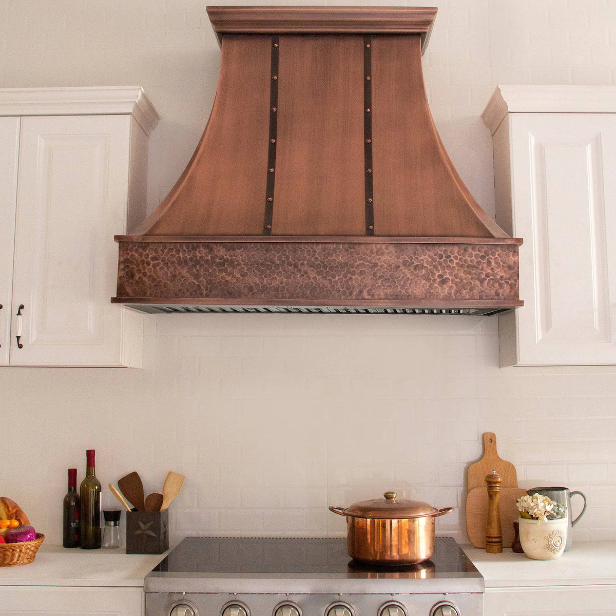 Fobest American Copper Range Hood with Two Bands FCP-16-Copper Range Hood-Fobest
