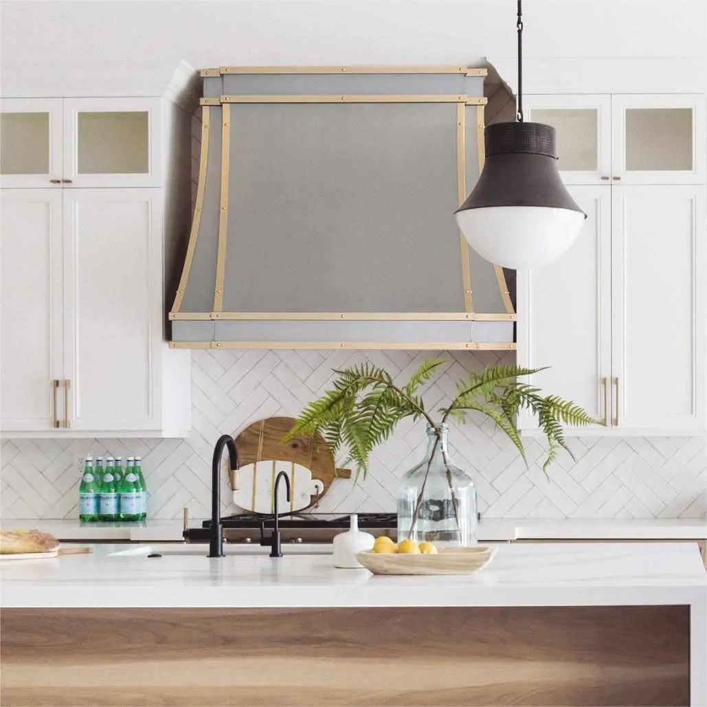 Fobest American Stainless Steel Range Hood with Brass Trims FSS-65-Stainless Steel Range Hood-Fobest