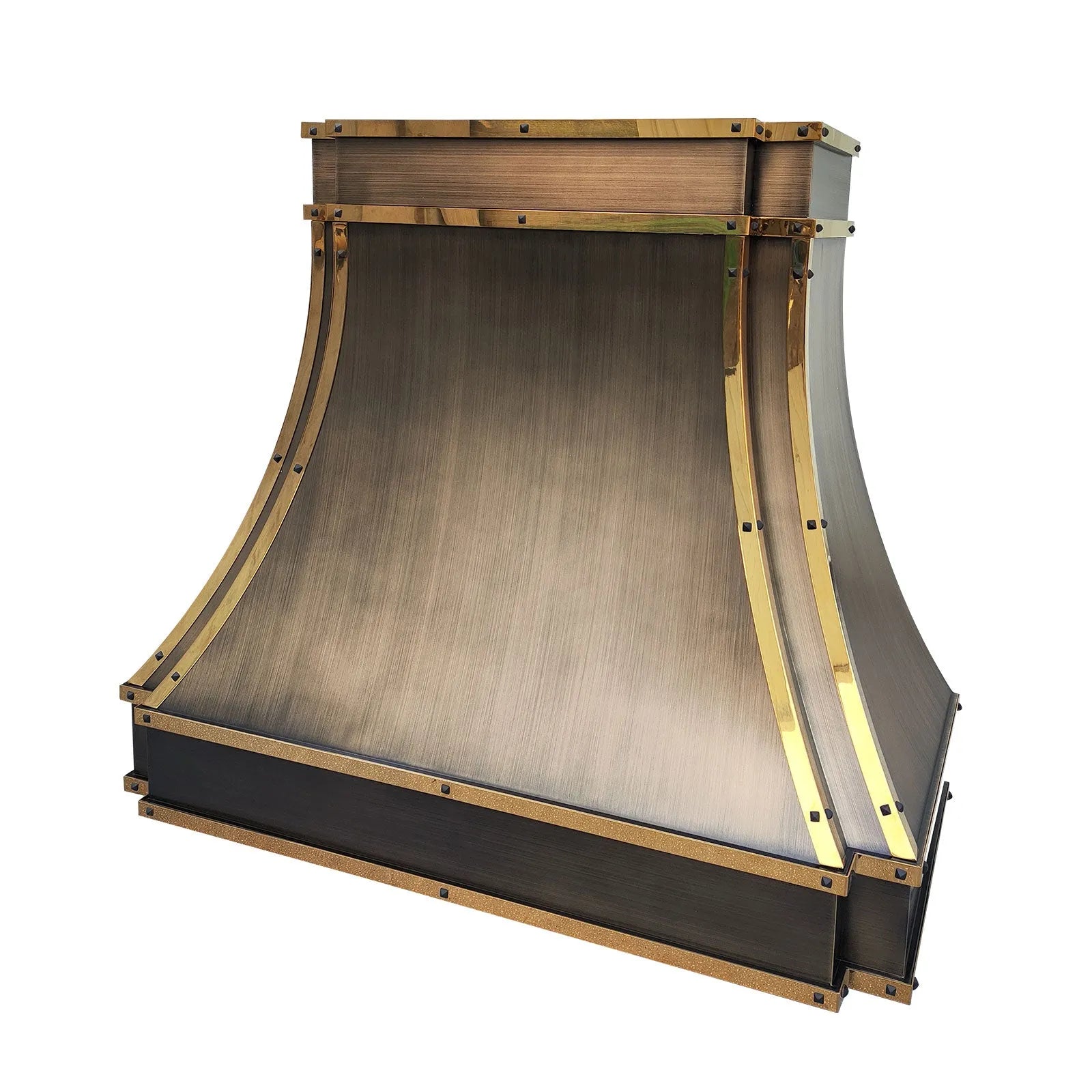 Fobest Antique Copper Range Hood with Brass Straps FCP-220-Copper Range Hood-Fobest