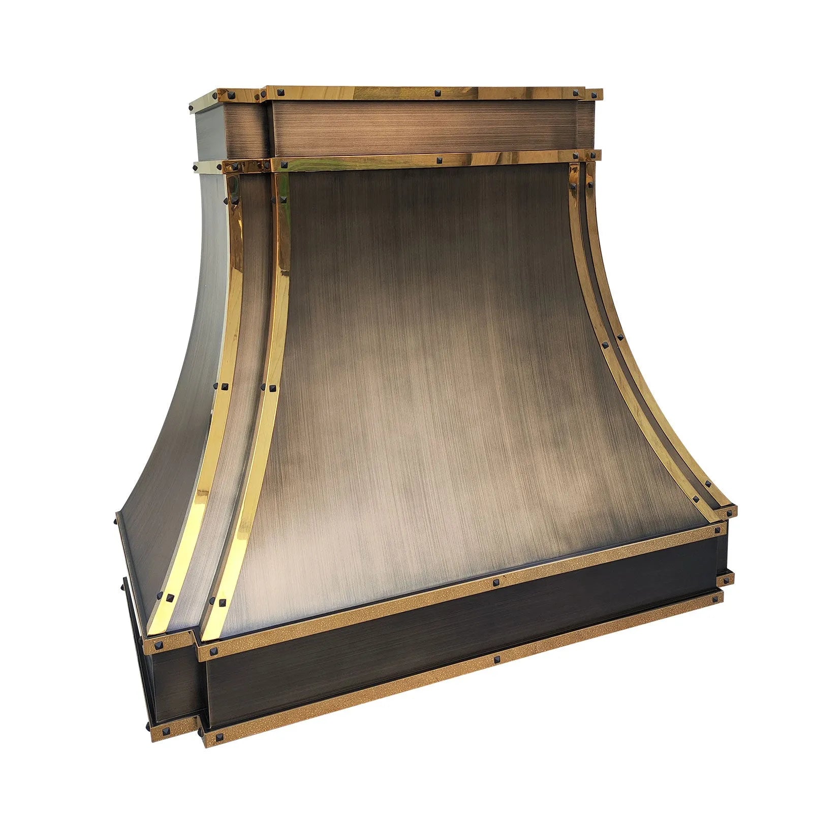 Fobest Antique Copper Range Hood with Brass Straps FCP-220-Copper Range Hood-Fobest
