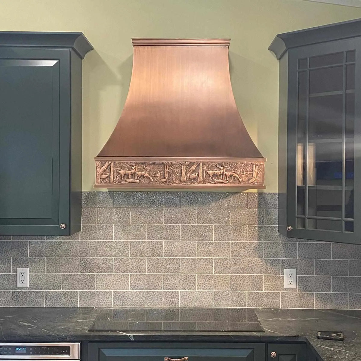 Fobest Antique Copper Range Hood with Deer Apron Design FCP-186-Copper Range Hood-Fobest
