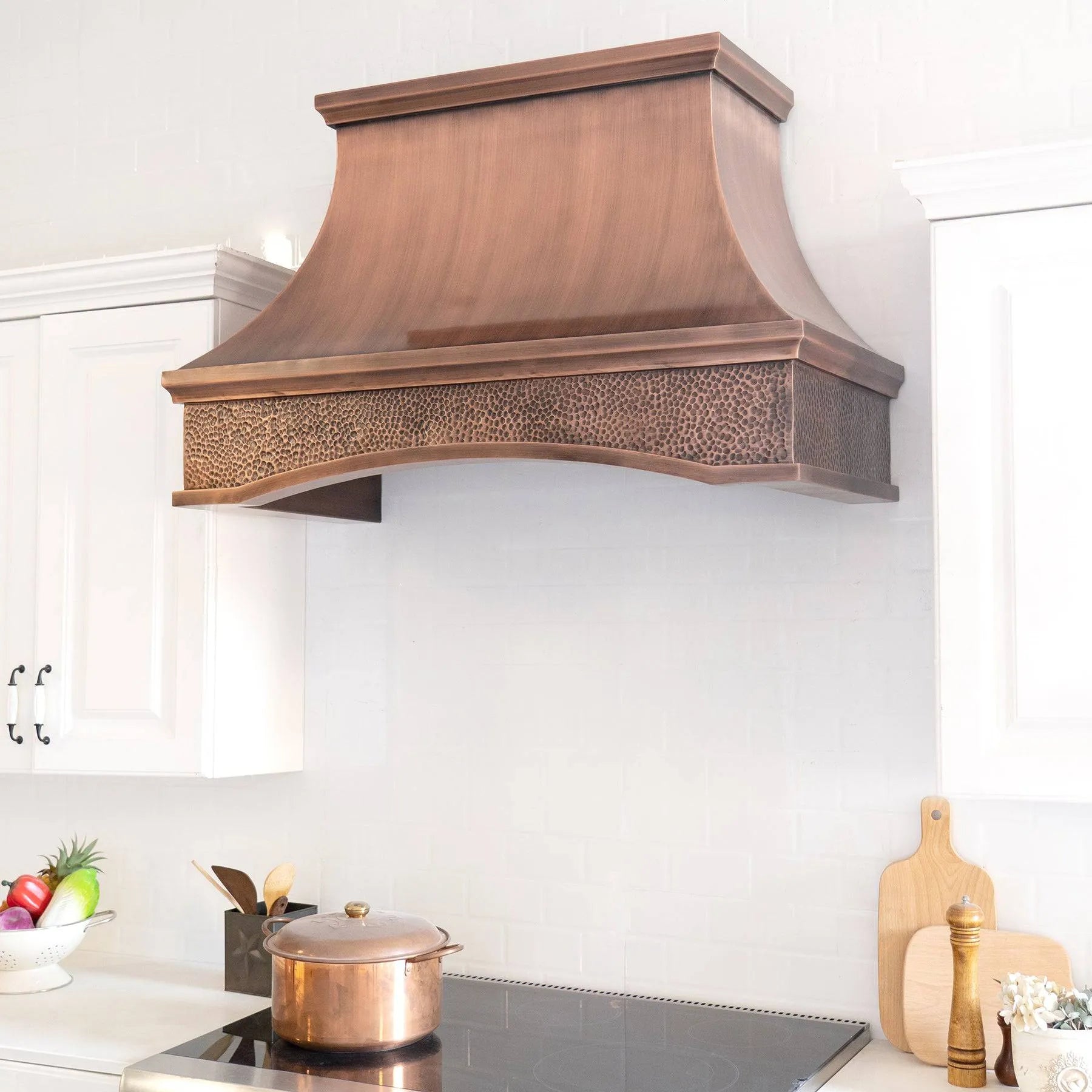 Fobest Antique Copper Range Hood with Grape Motif FCP-70-Copper Range Hood-Fobest