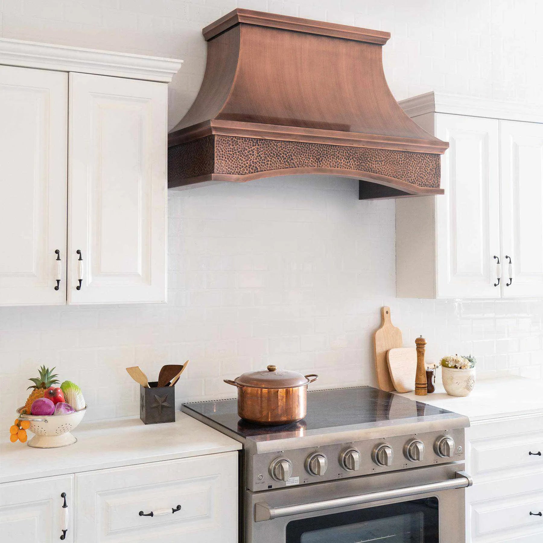 Fobest Antique Copper Range Hood with Grape Motif FCP-70-Copper Range Hood-Fobest
