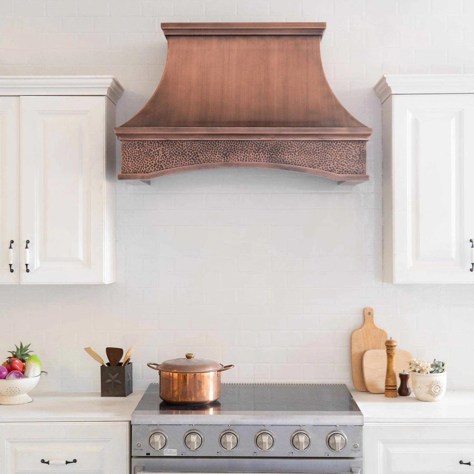 Fobest Antique Copper Range Hood with Grape Motif FCP-70-Copper Range Hood-Fobest