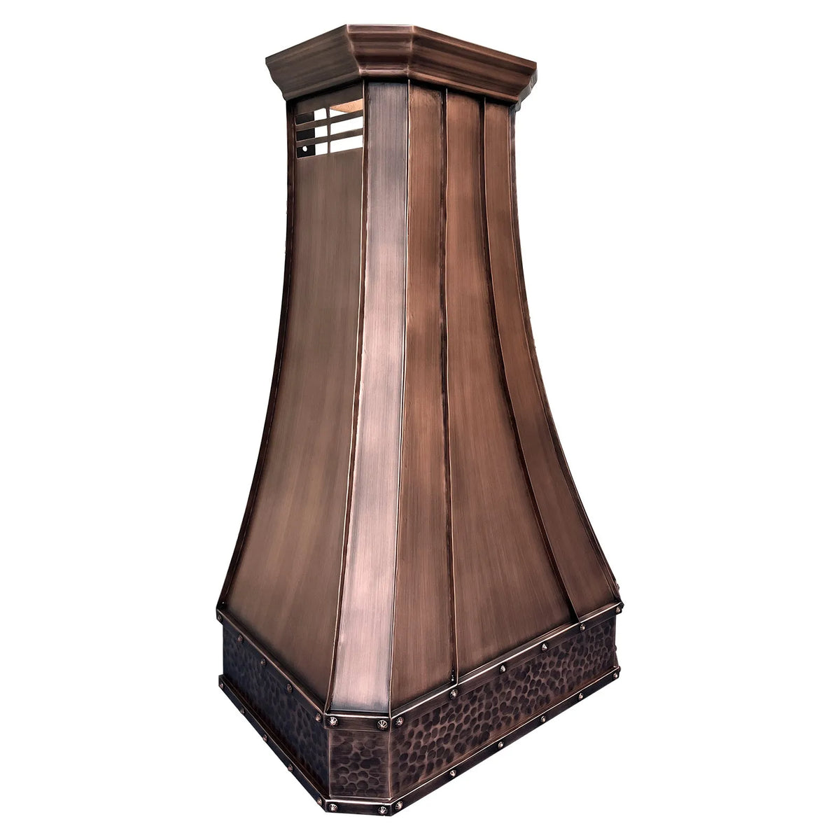 Fobest Antique Copper Range Hood with Rustic Trims FCP-233-Copper Range Hood-Fobest