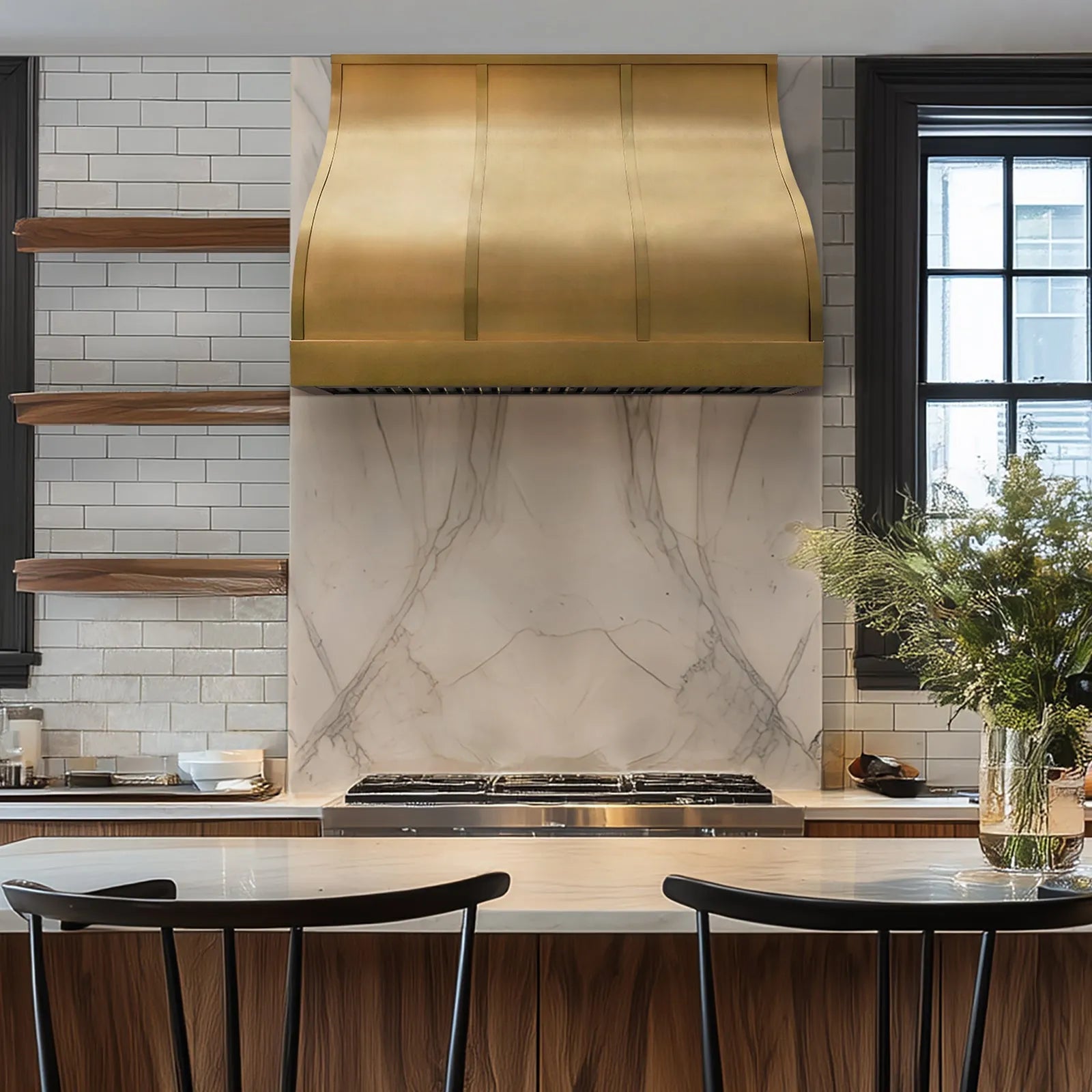 Fobest Barrel Brass Kitchen Hood FSS-418-Stainless Steel Range Hood-Fobest