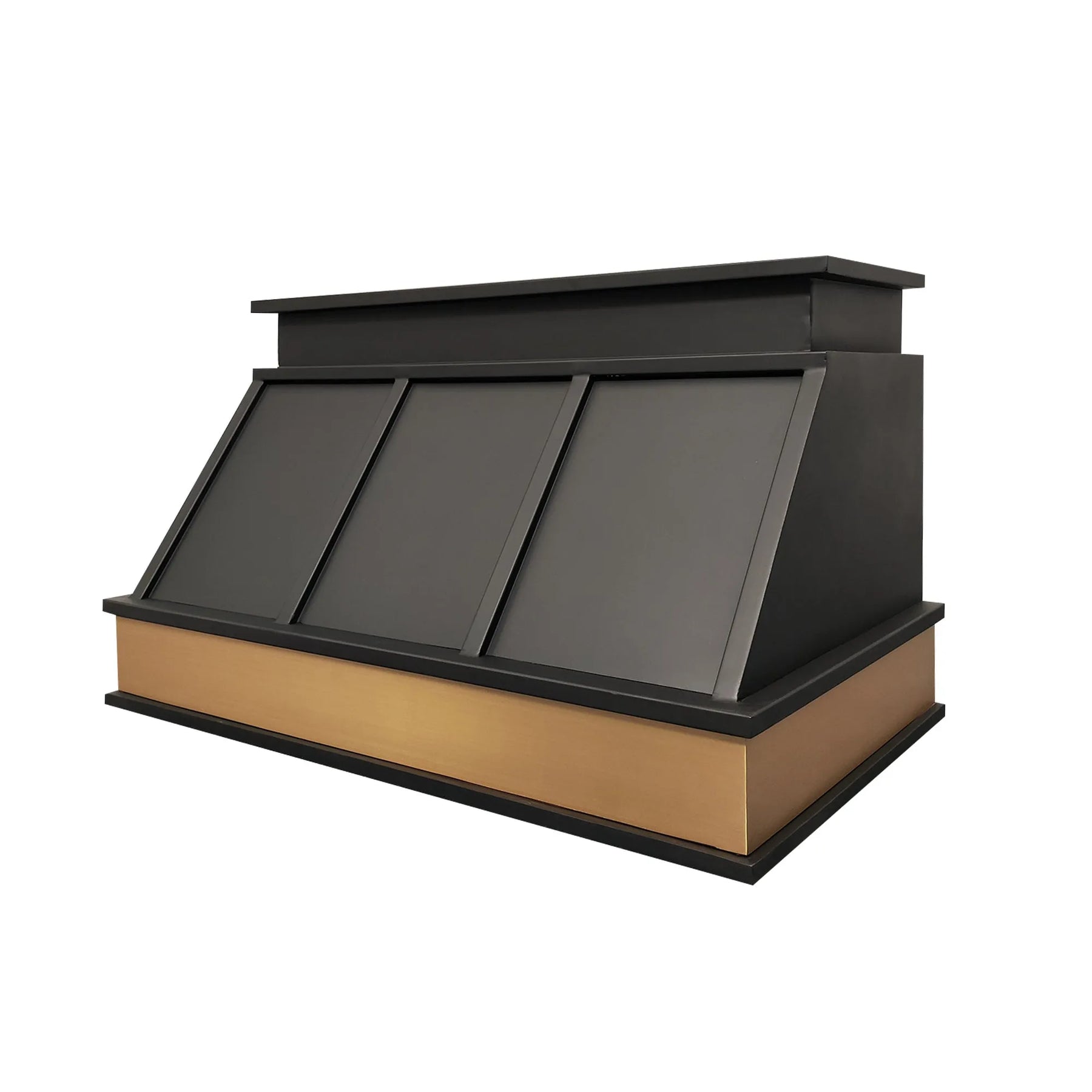 Fobest Black Box Range Hood with Brushed Brass Base FSS-399-Stainless Steel Range Hood-Fobest
