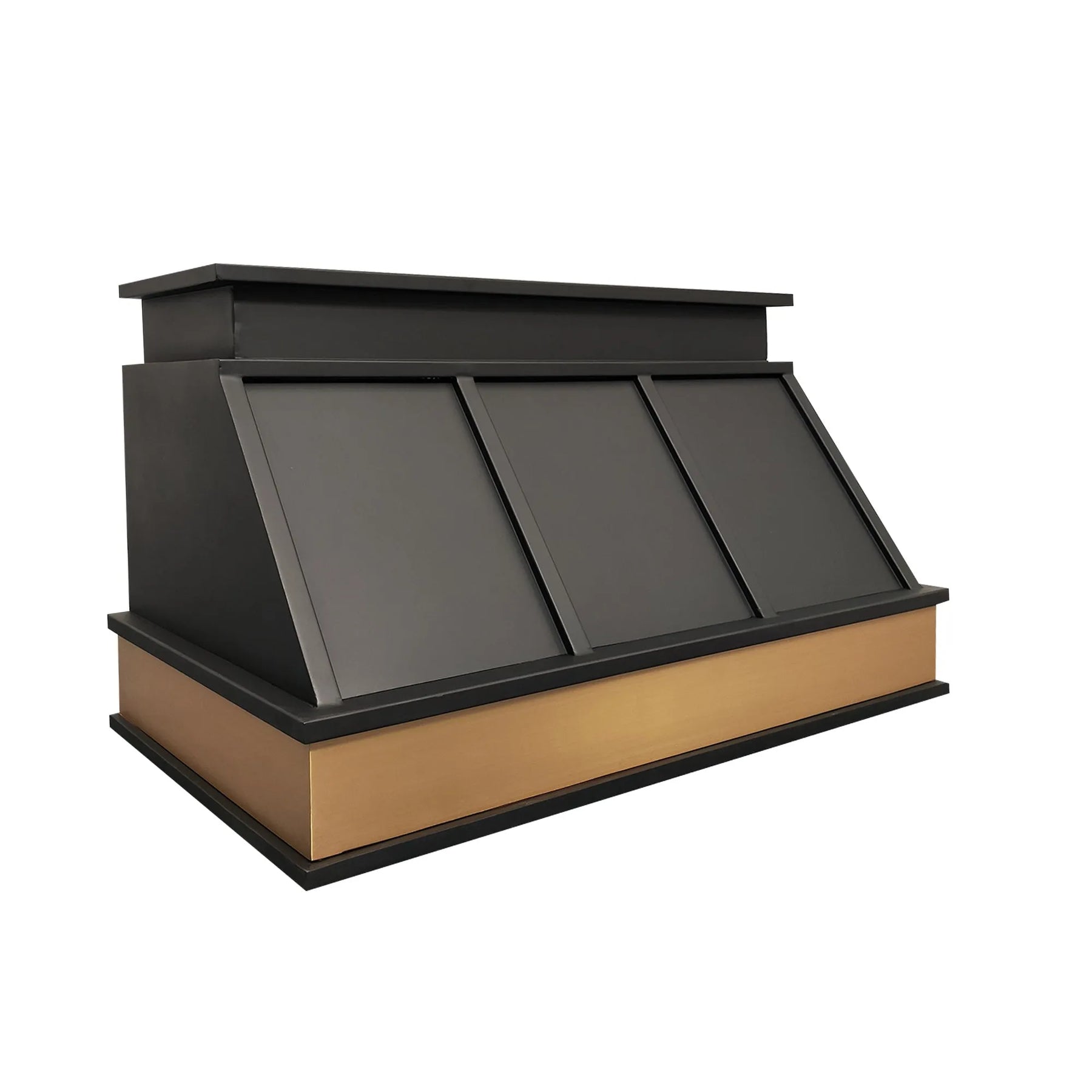 Fobest Black Box Range Hood with Brushed Brass Base FSS-399-Stainless Steel Range Hood-Fobest