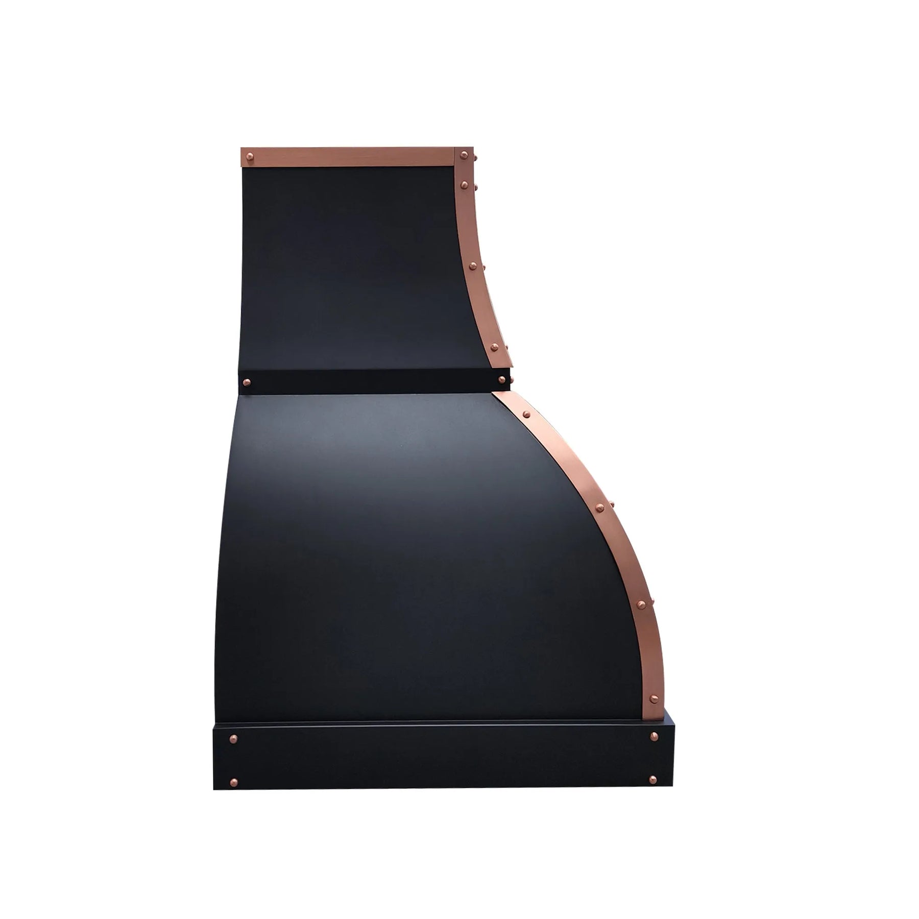 Fobest Black Exhaust Hood with Copper Straps FSS-367-Stainless Steel Range Hood-Fobest