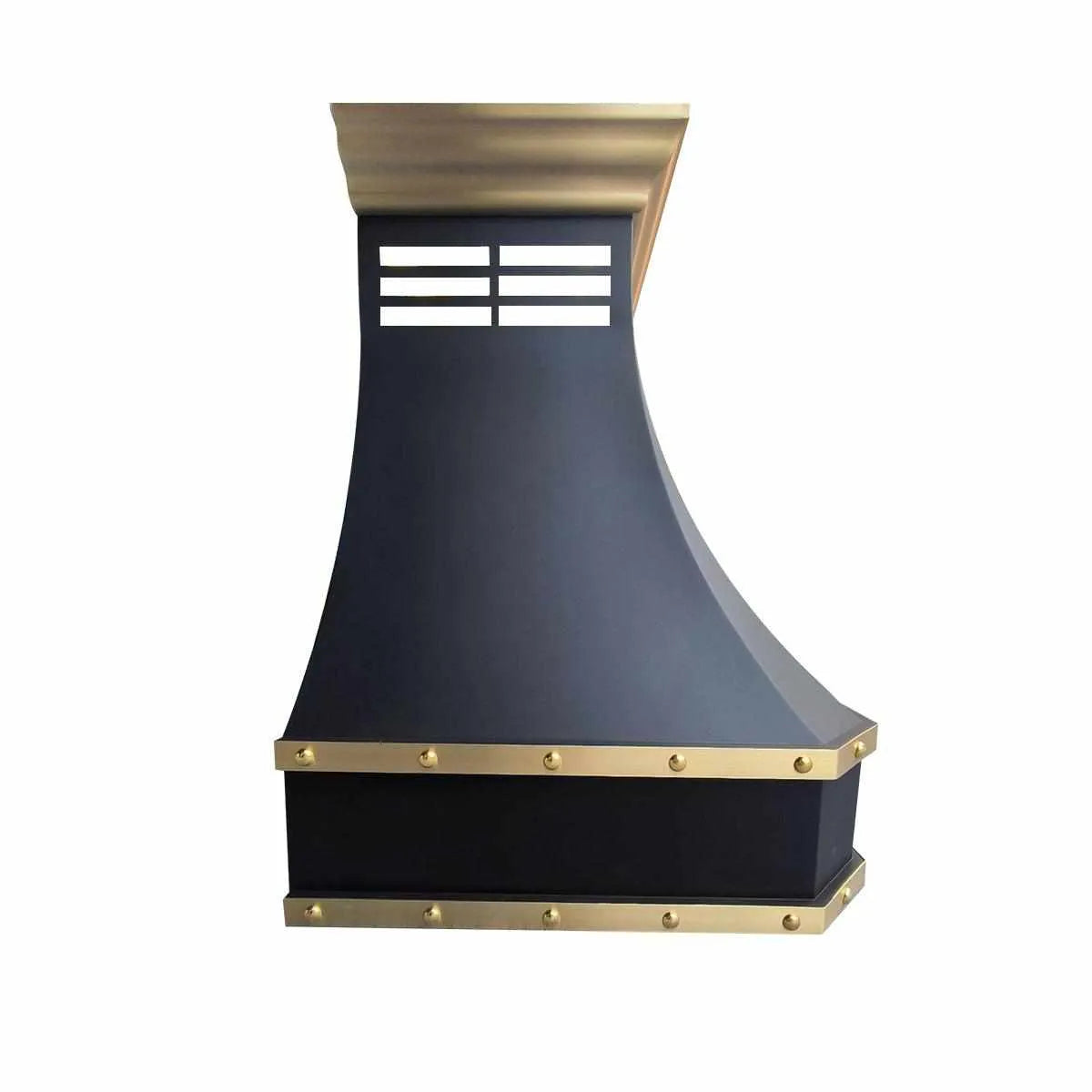 Fobest Black Kitchen Hood Stainless Steel with Brass Crown FSS-234-Stainless Steel Range Hood-Fobest