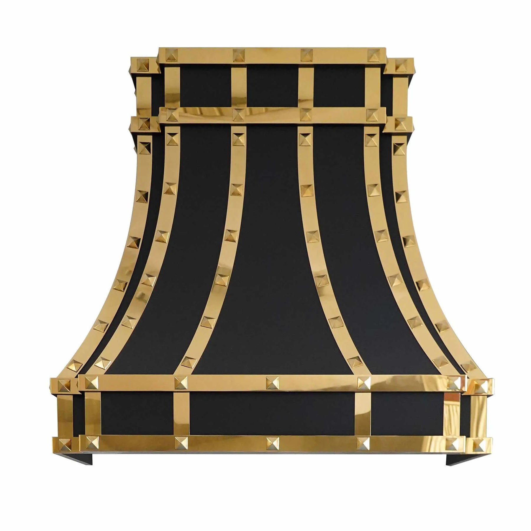 Fobest Black Kitchen Range Hood Stainless Steel Finish with Brass Accent FSS-219-Stainless Steel Range Hood-Fobest