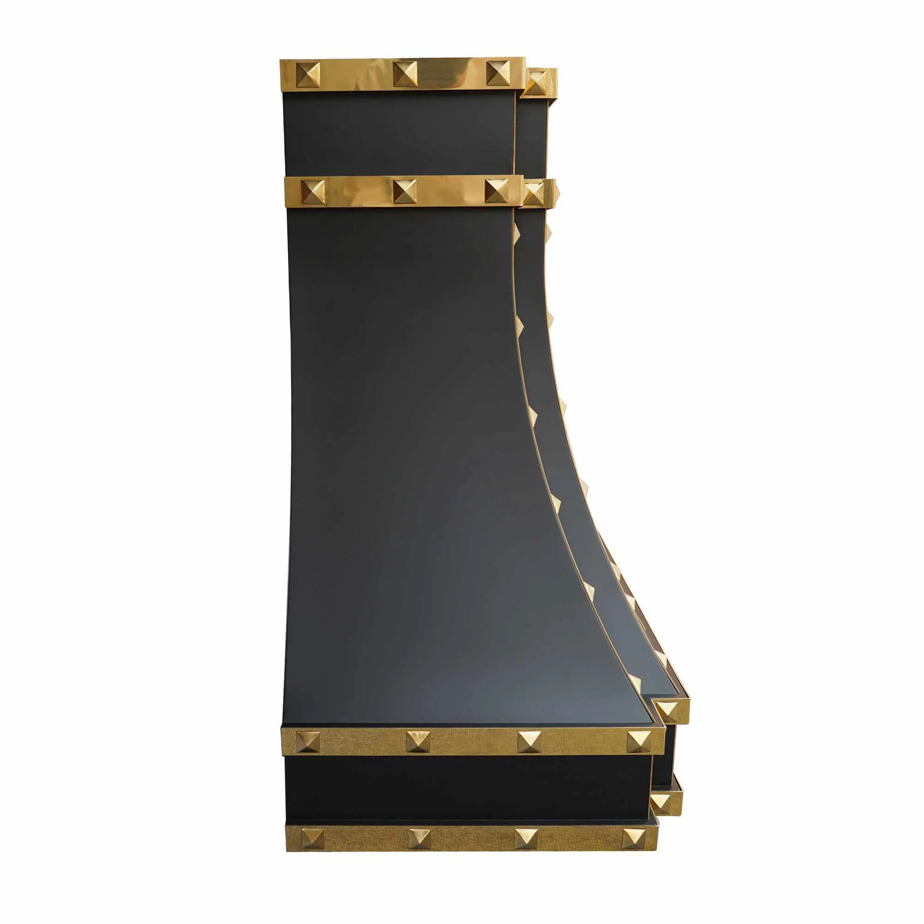 Fobest Black Kitchen Range Hood Stainless Steel Finish with Brass Accent FSS-219-Stainless Steel Range Hood-Fobest