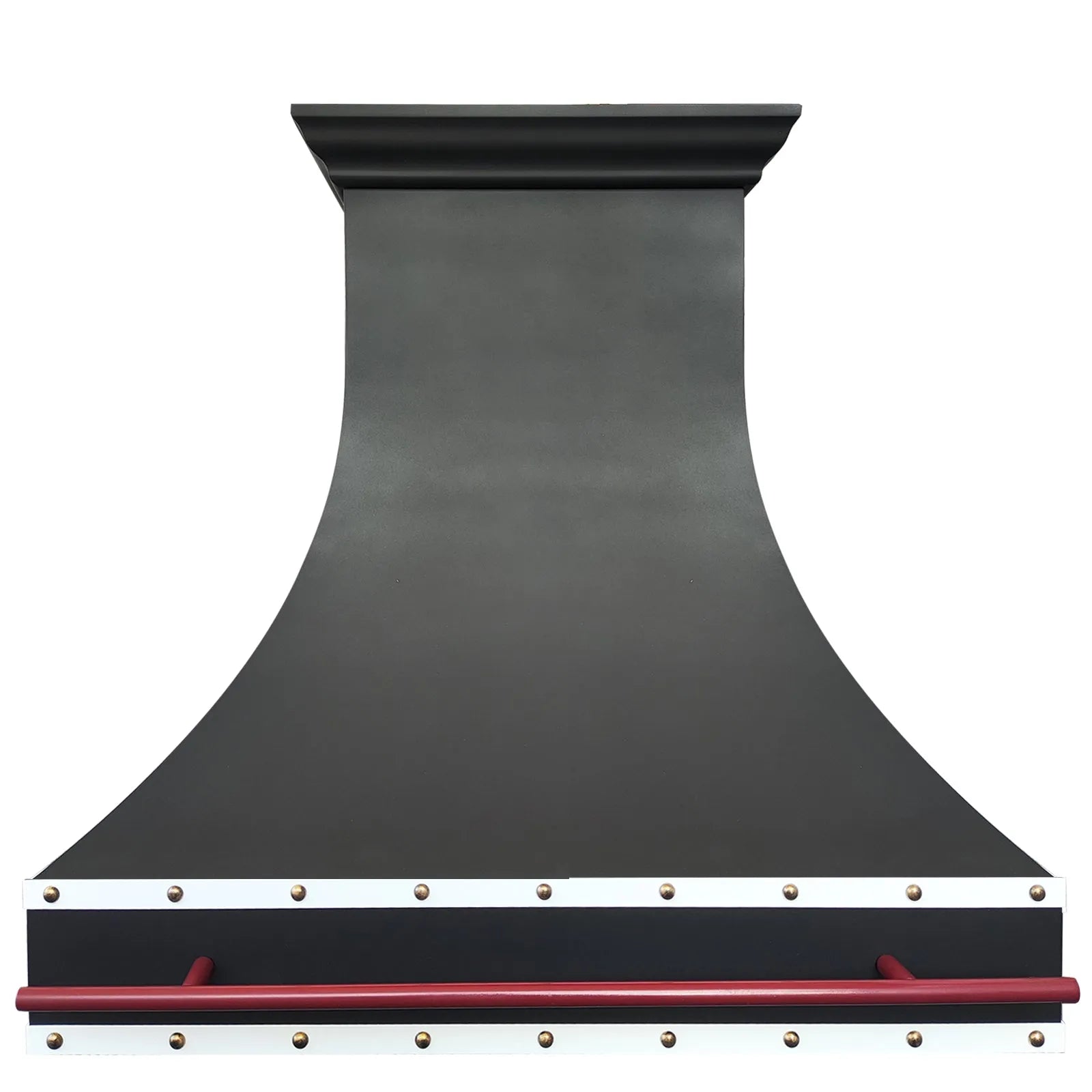 Fobest Black Kitchen Vent Hood with Red Pot Rail FSS-412-Stainless Steel Range Hood-Fobest