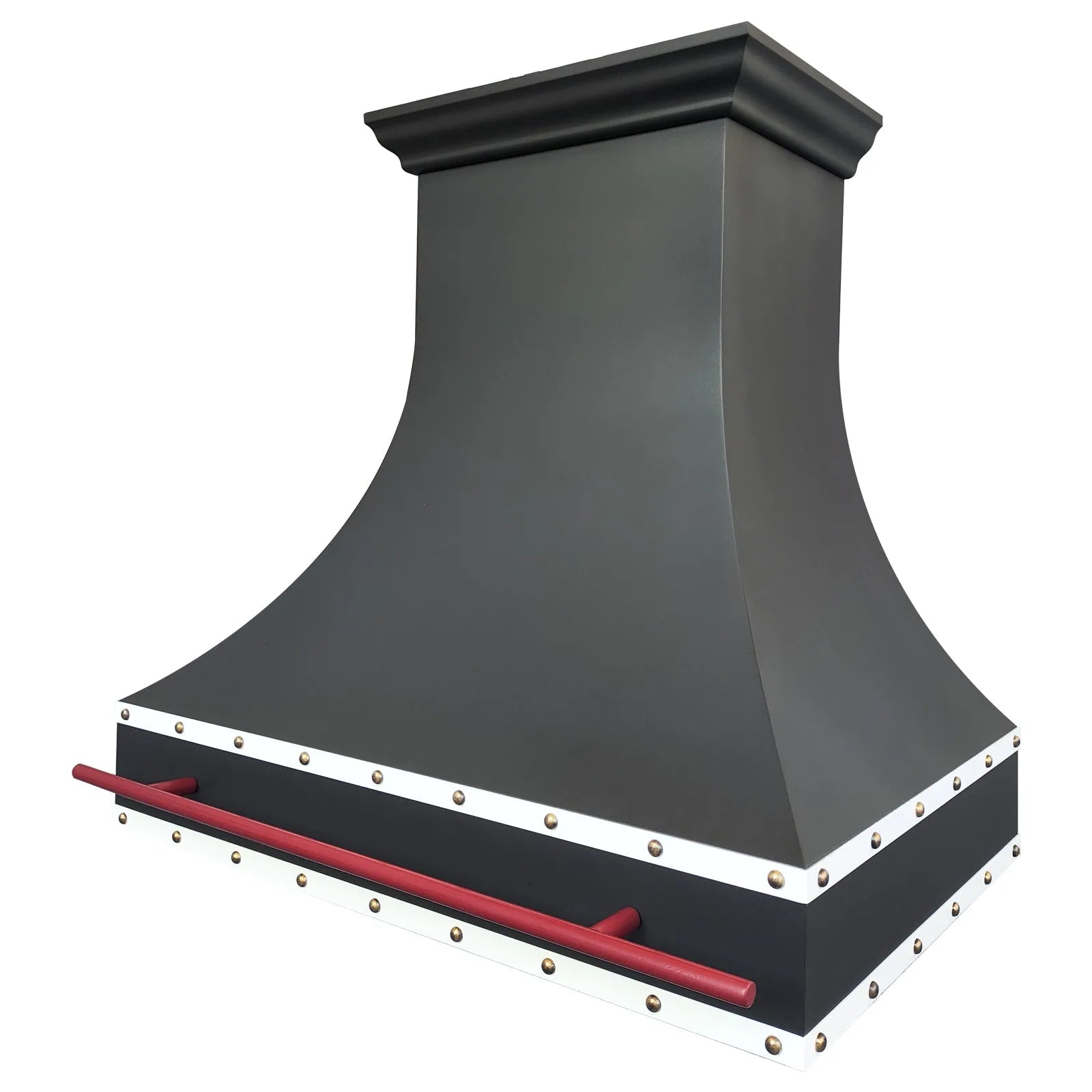 Fobest Black Kitchen Vent Hood with Red Pot Rail FSS-412-Stainless Steel Range Hood-Fobest