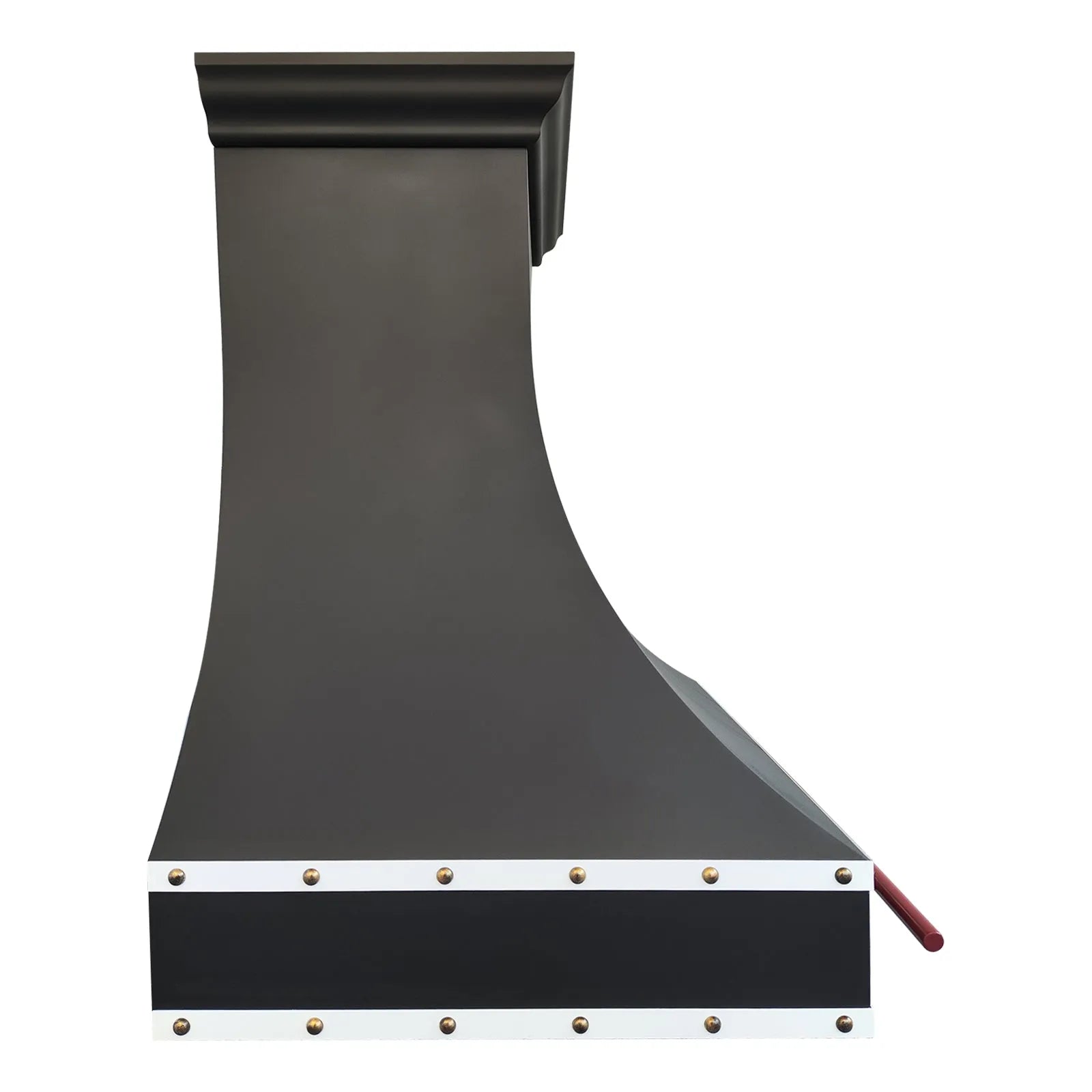 Fobest Black Kitchen Vent Hood with Red Pot Rail FSS-412-Stainless Steel Range Hood-Fobest