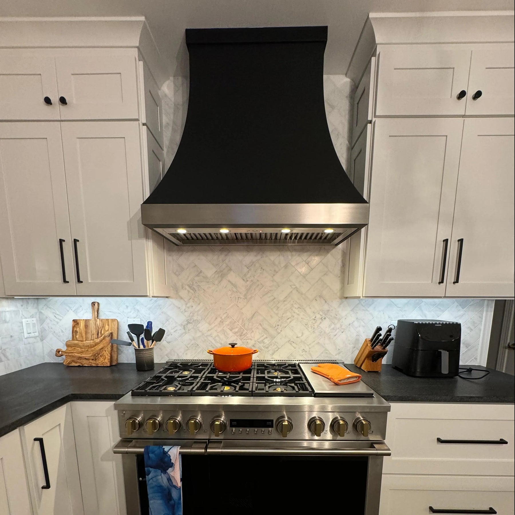Fobest Black Range Hood Stainless Steel Band FSS-255-Stainless Steel Range Hood-Fobest