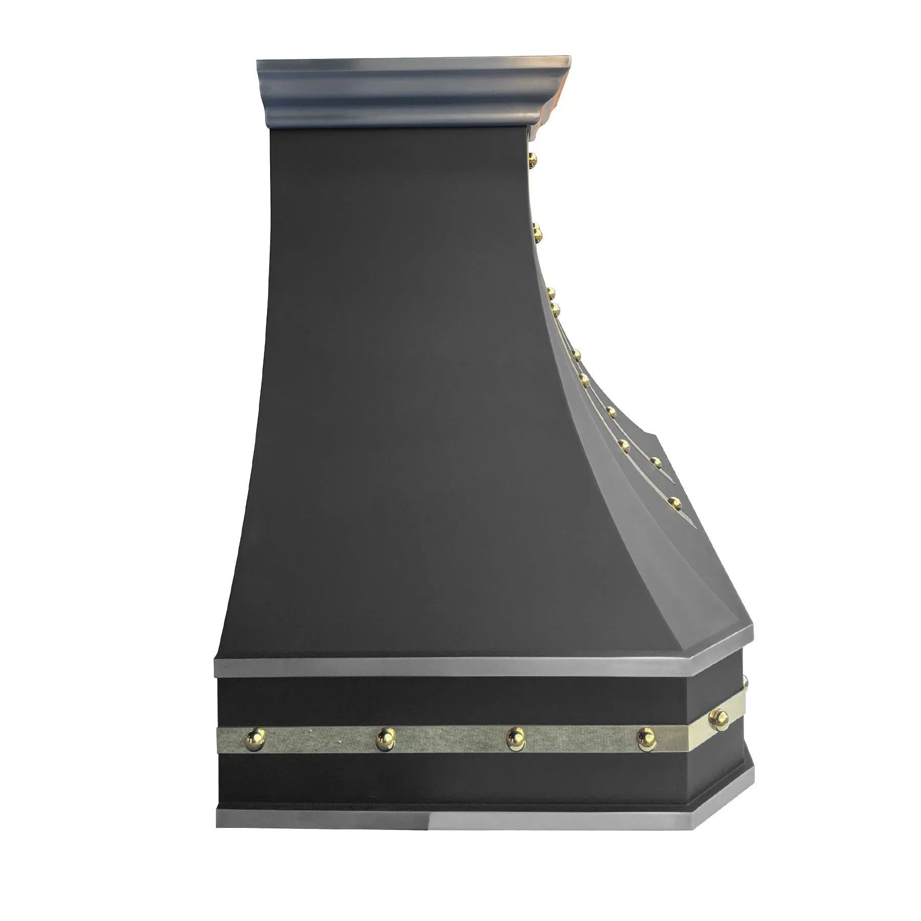 Fobest Black Stainless Steel Custom Hood with Curved Shape FSS-114-Stainless Steel Range Hood-Fobest