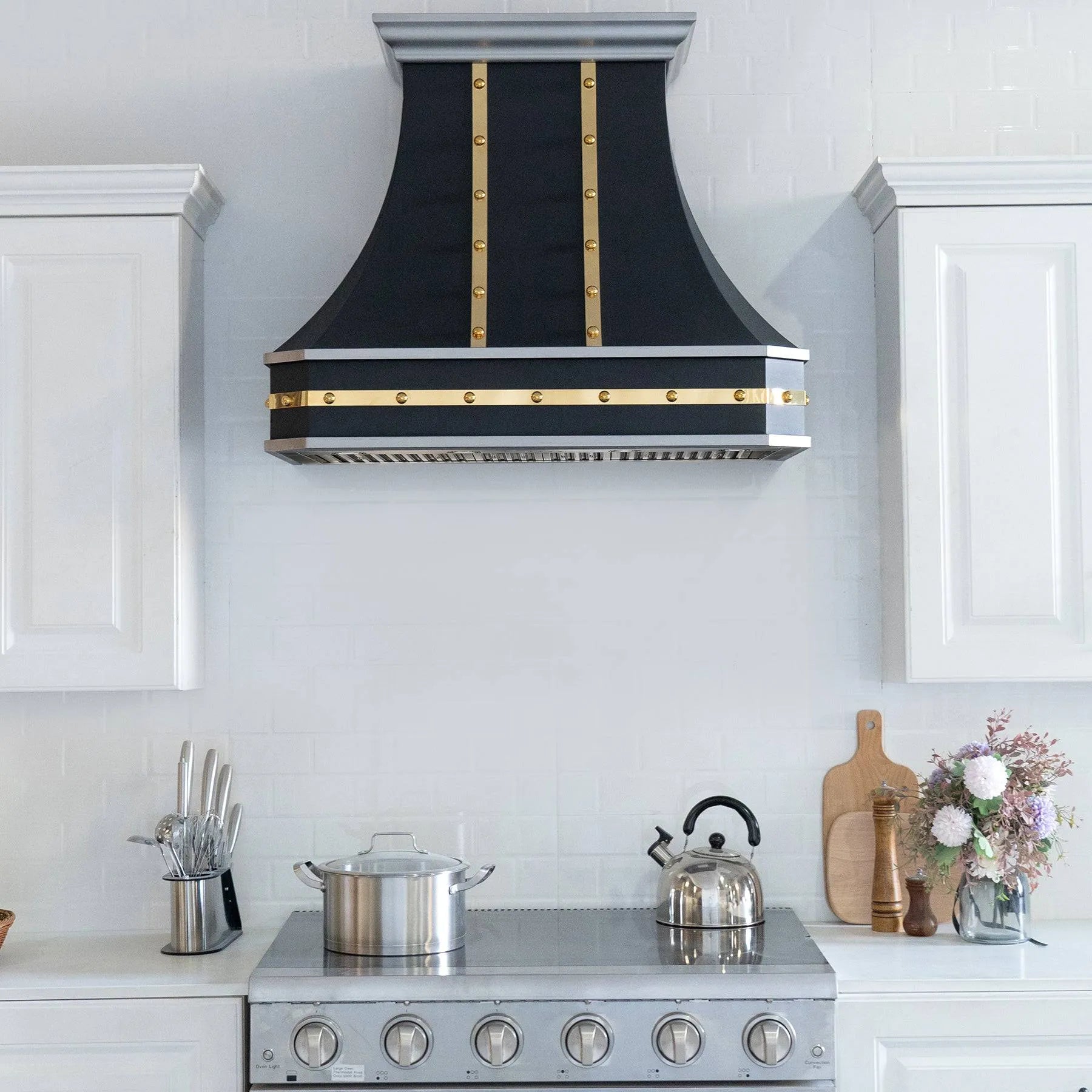 Fobest Black Stainless Steel Custom Hood with Curved Shape FSS-114-Stainless Steel Range Hood-Fobest