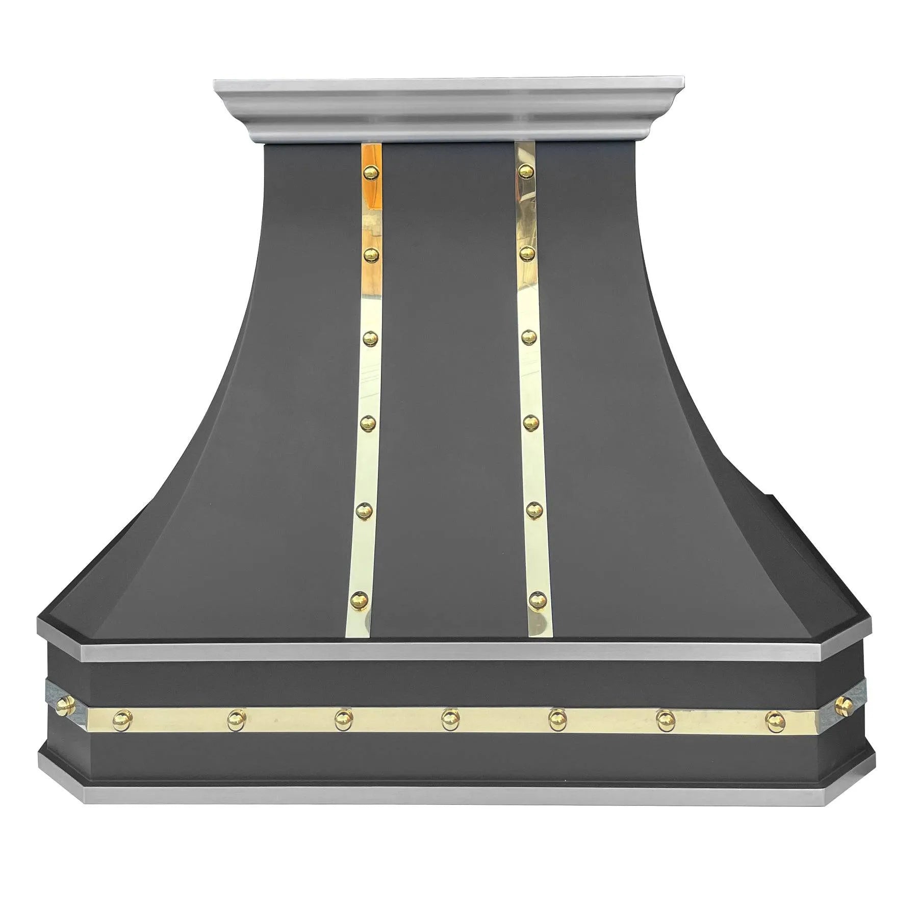Fobest Black Stainless Steel Custom Hood with Curved Shape FSS-114-Stainless Steel Range Hood-Fobest
