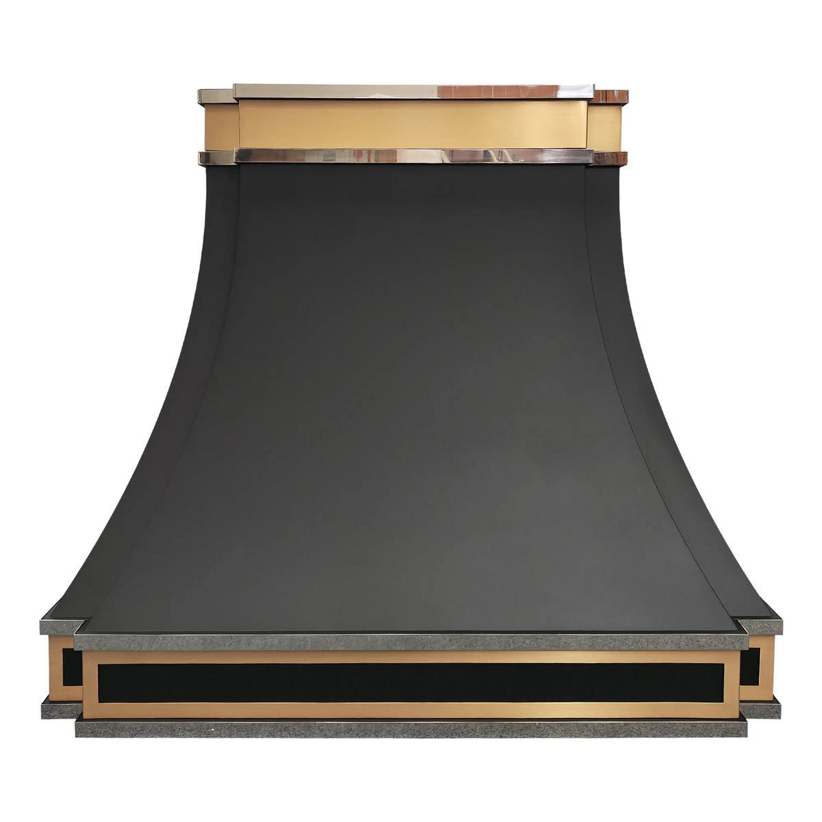 Fobest Black Stainless Steel Kitchen Hood with Brass Top FSS-229