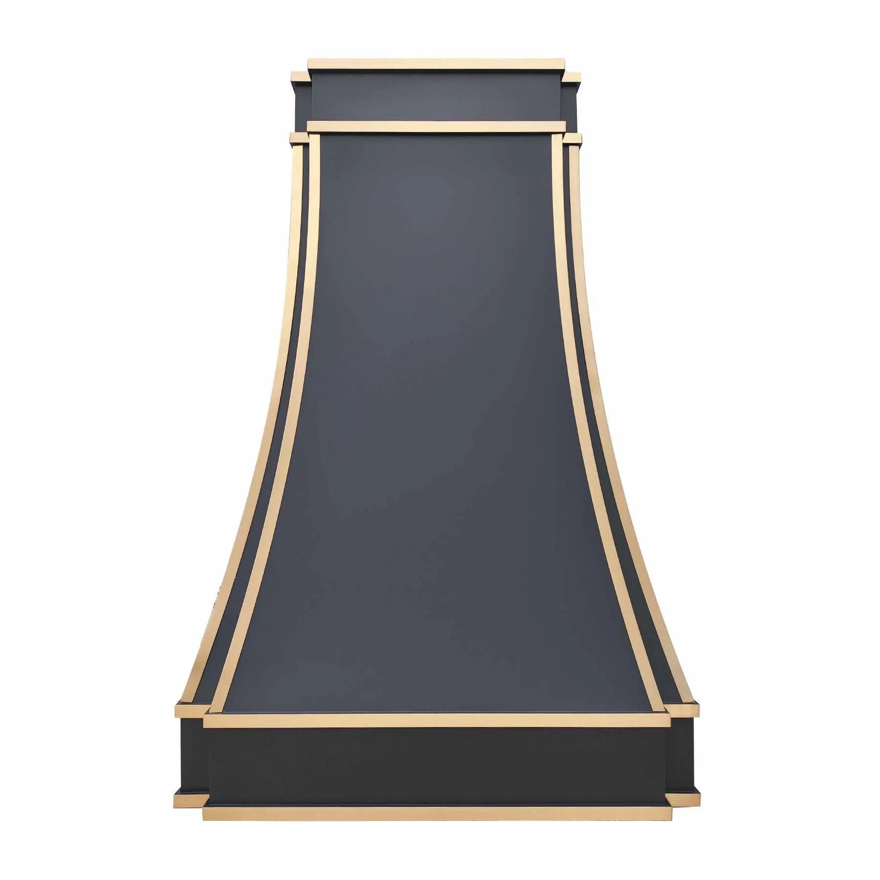 Fobest Black Stainless Steel Range Hood with Brass Accent FSS-306-Stainless Steel Range Hood-Fobest