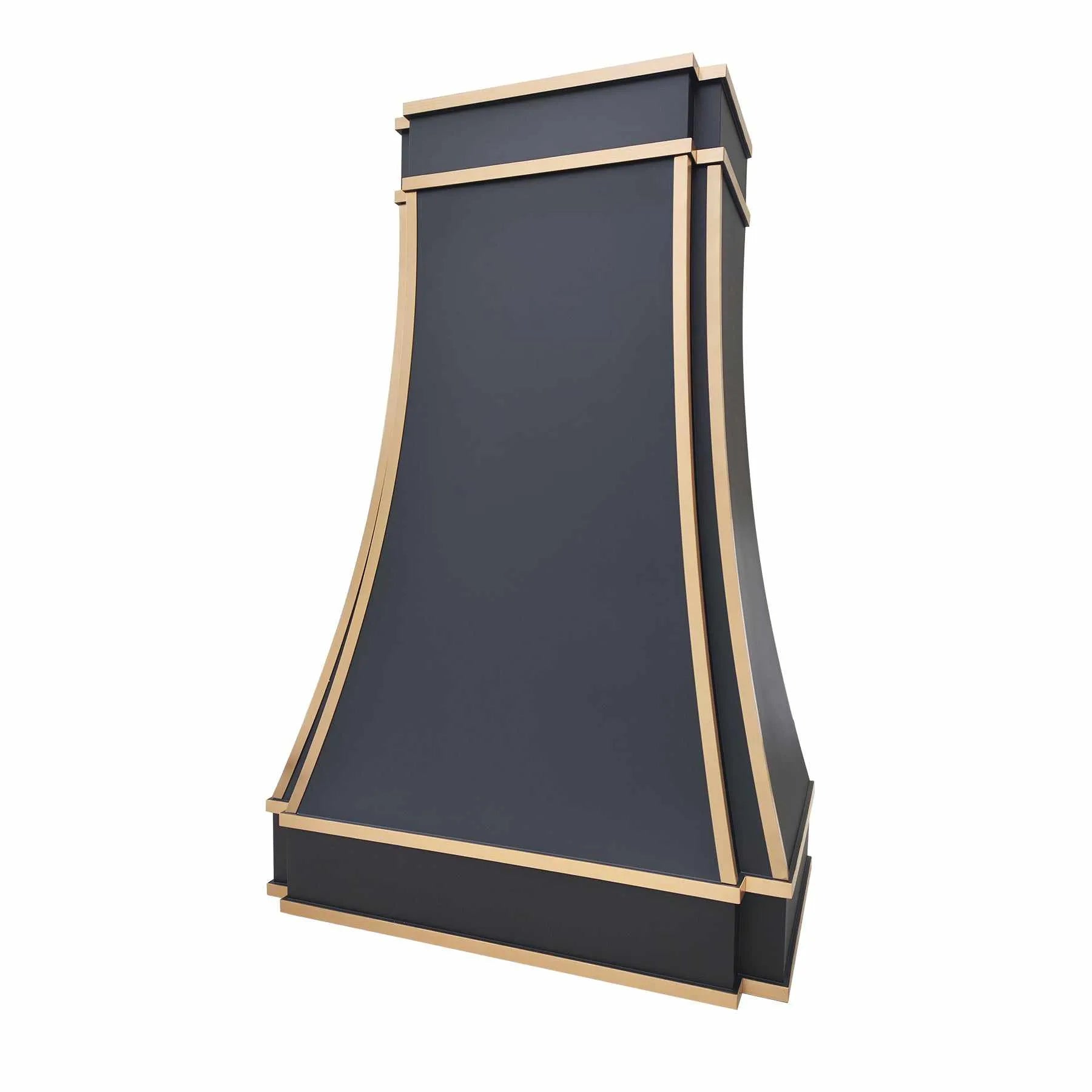Fobest Black Stainless Steel Range Hood with Brass Accent FSS-306-Stainless Steel Range Hood-Fobest