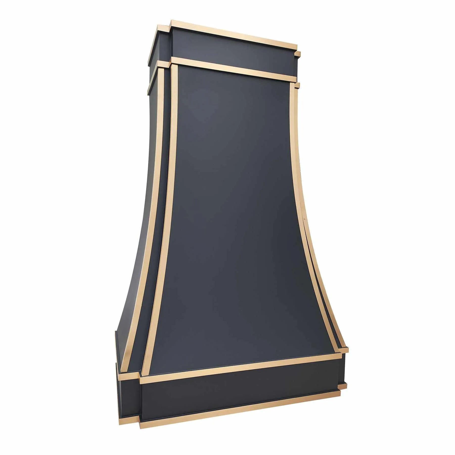 Fobest Black Stainless Steel Range Hood with Brass Accent FSS-306-Stainless Steel Range Hood-Fobest