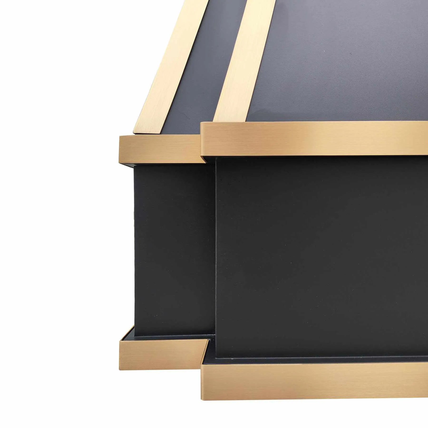 Fobest Black Stainless Steel Range Hood with Brass Accent FSS-306-Stainless Steel Range Hood-Fobest