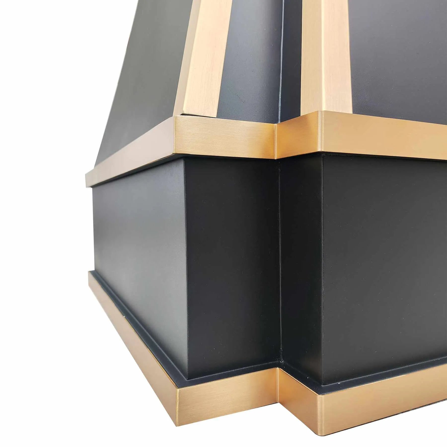 Fobest Black Stainless Steel Range Hood with Brass Accent FSS-306-Stainless Steel Range Hood-Fobest