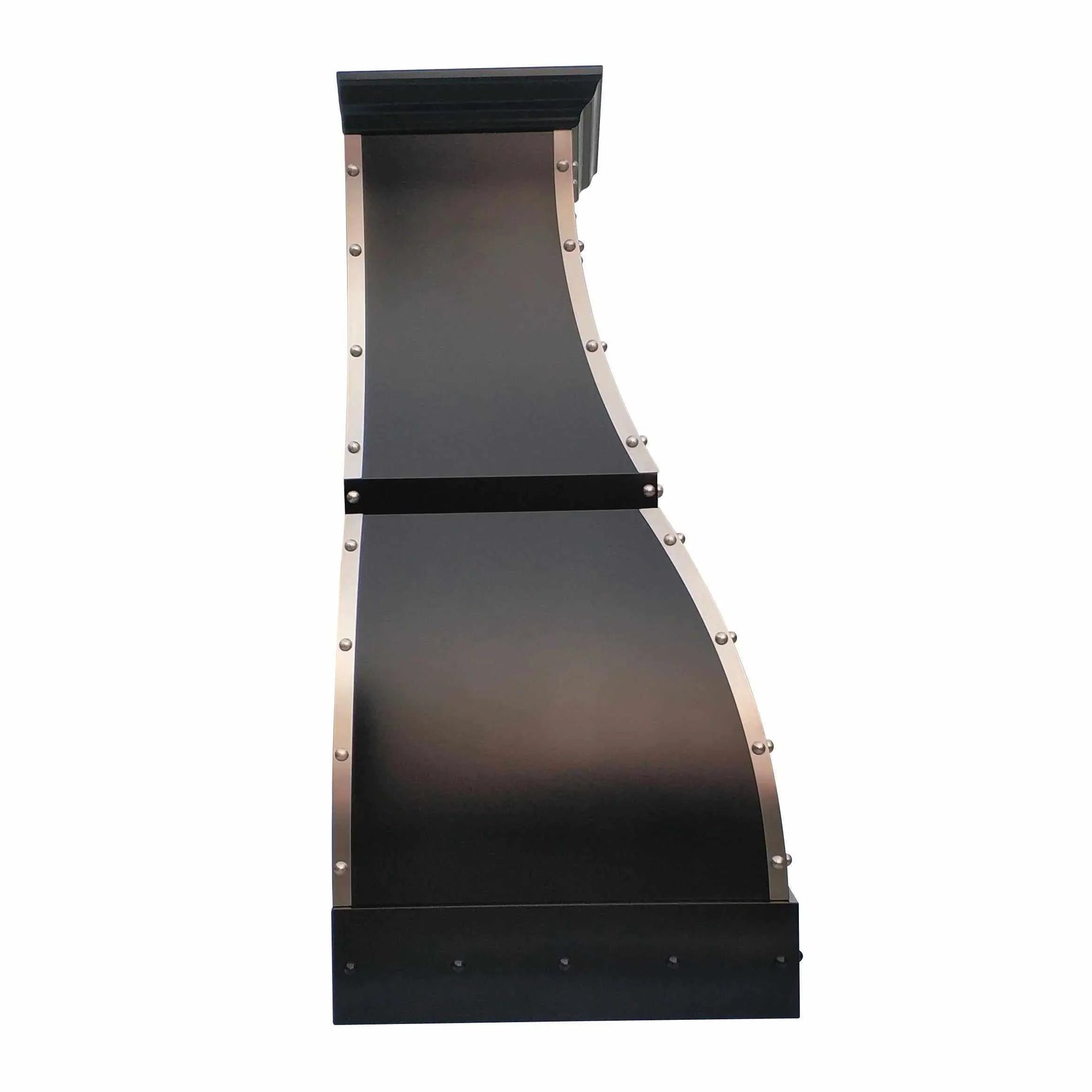 Fobest Black Stainless Steel Range Hood with Silver Straps FSS-108-Stainless Steel Range Hood-Fobest