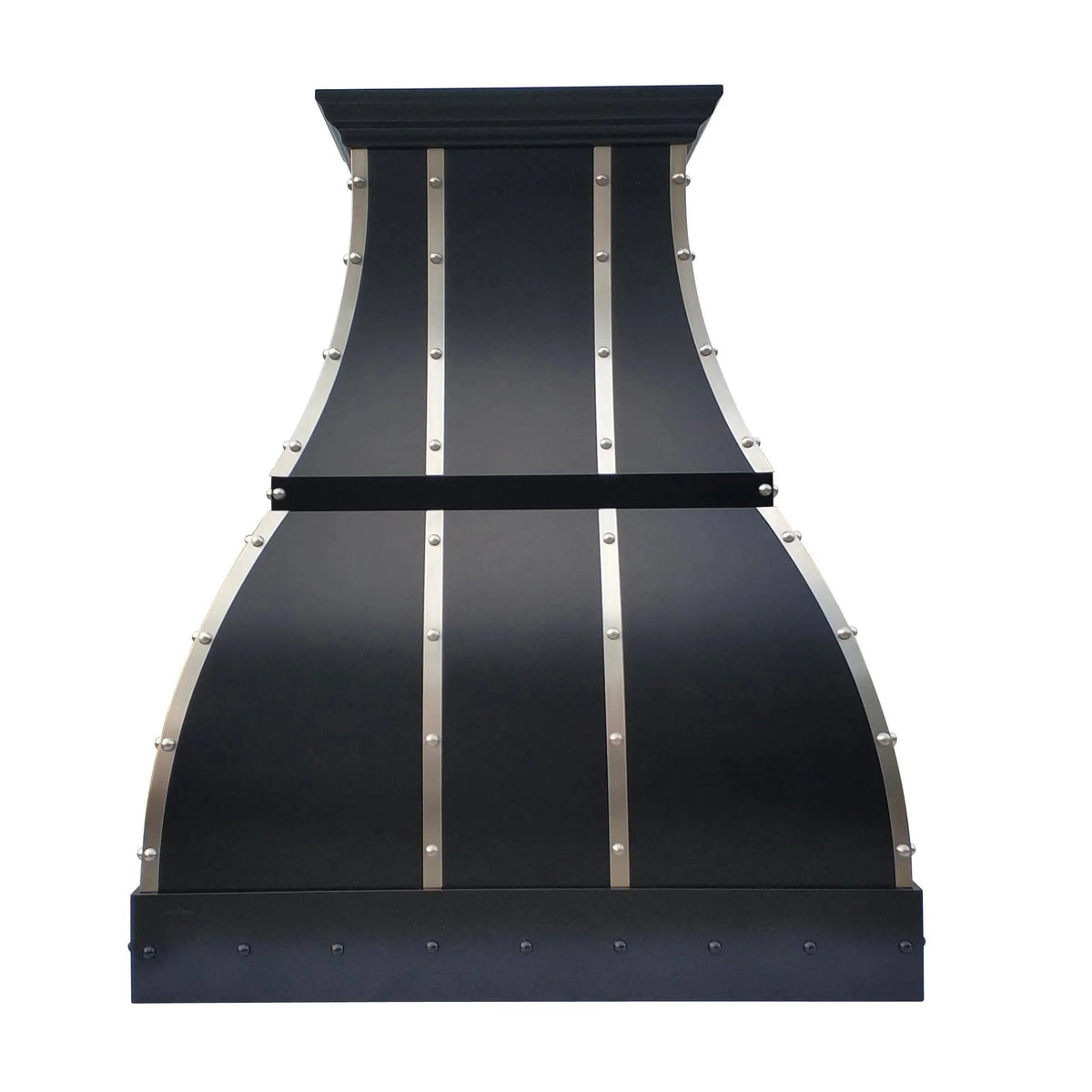 Fobest Black Stainless Steel Range Hood with Silver Straps FSS-108-Stainless Steel Range Hood-Fobest