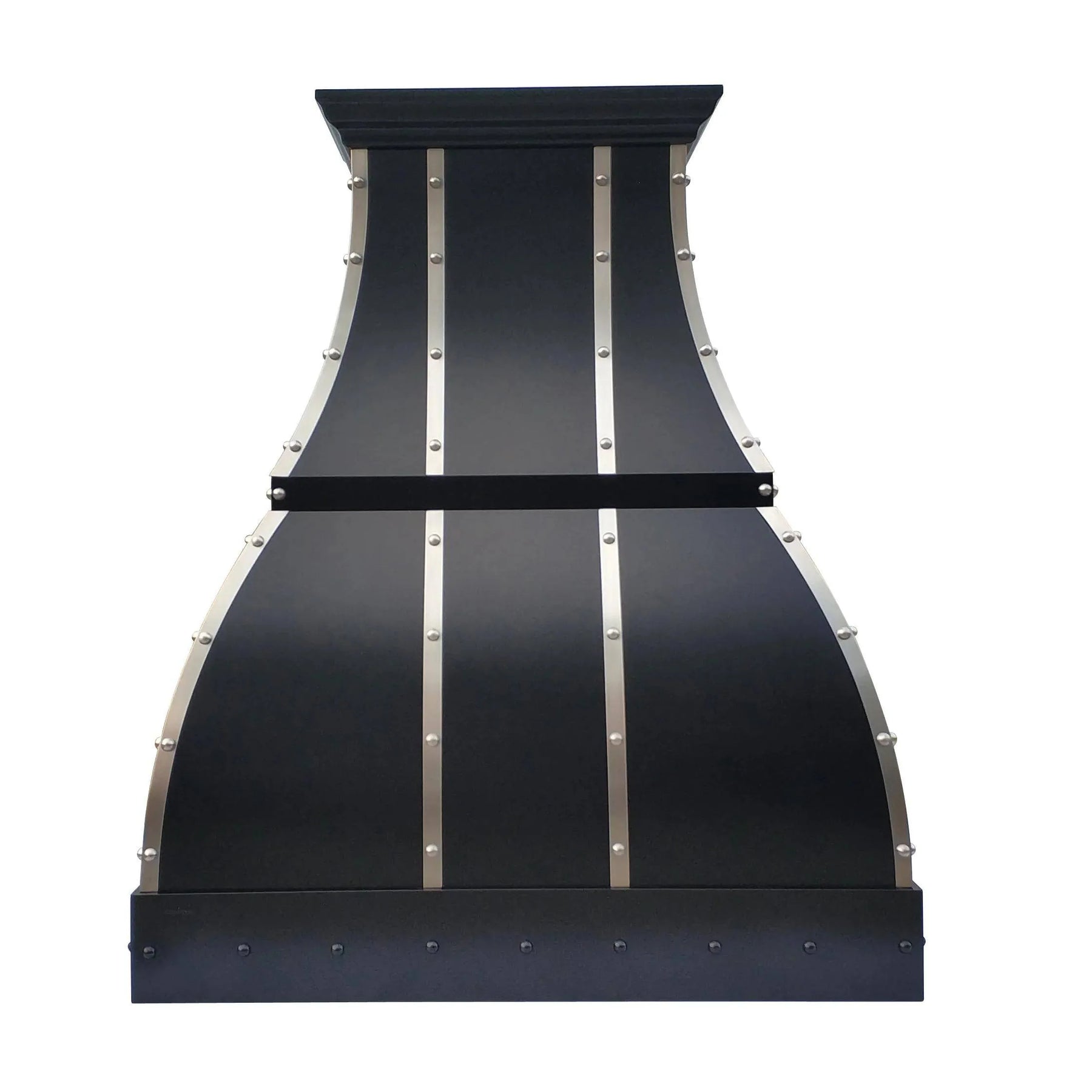 Fobest Black Stainless Steel Range Hood with Silver Straps FSS-108-Stainless Steel Range Hood-Fobest