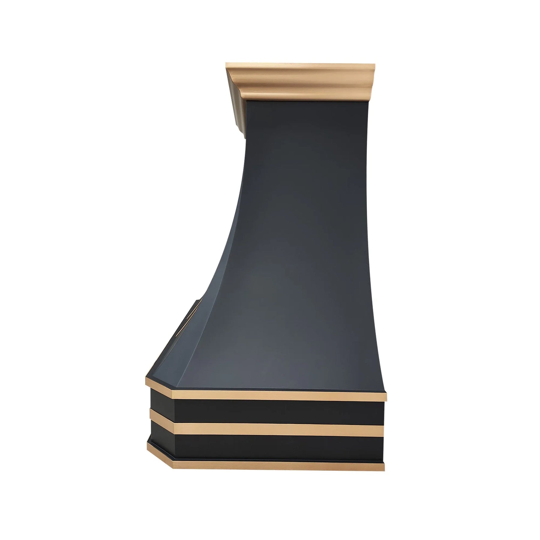 Fobest Black Stainless Steel Stove Hood with Brass Crown FSS-373-Stainless Steel Range Hood-Fobest