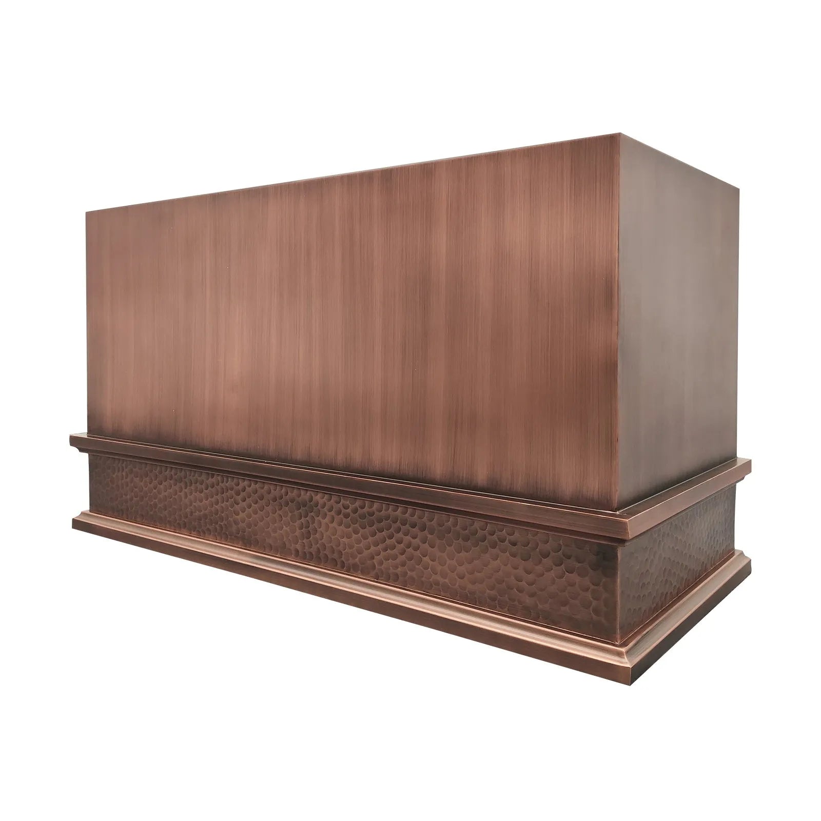 Fobest Box Style Copper Kitchen Hood with Hammered Apron FCP-269-Copper Range Hood-Fobest