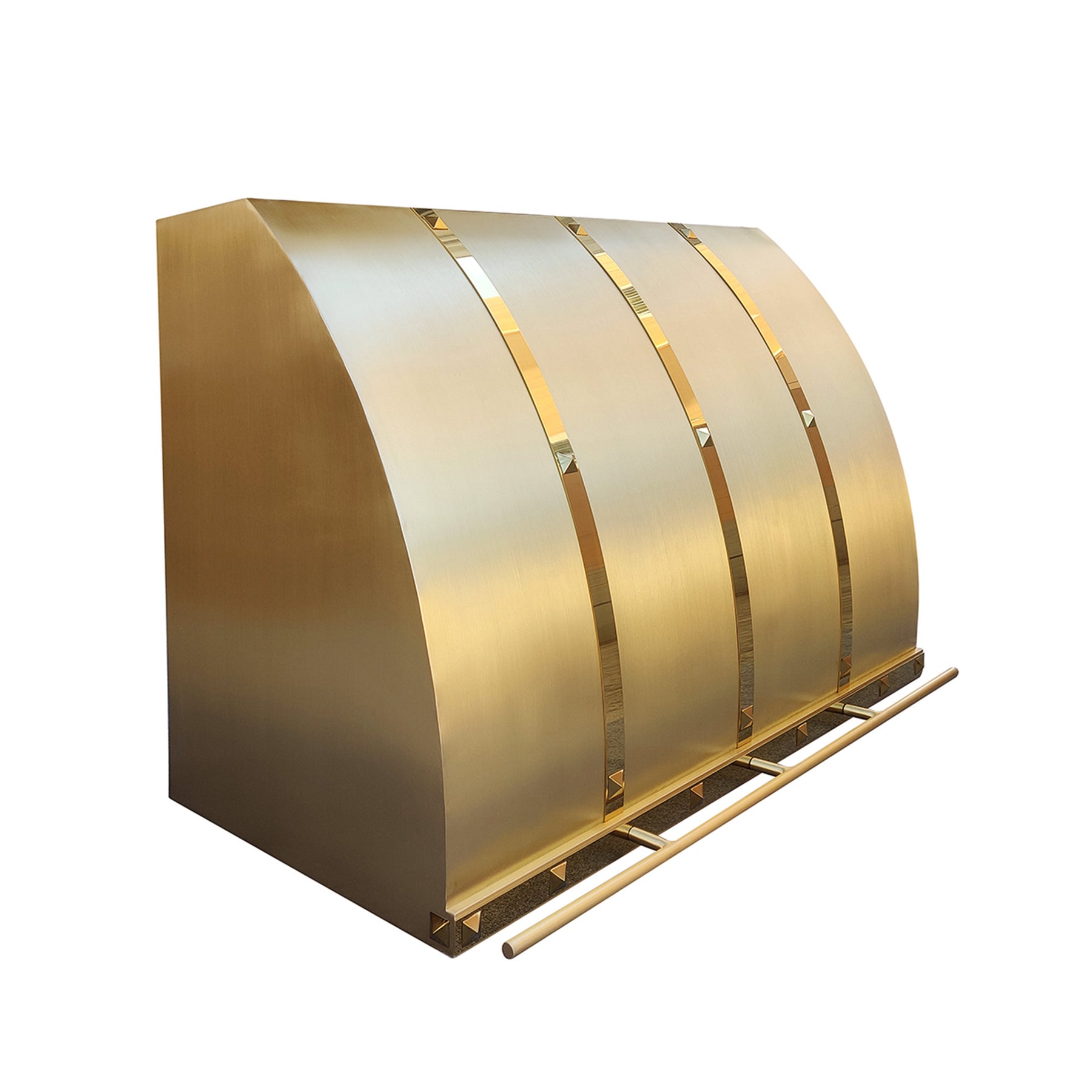 Fobest Brass Range Hood with Polished Gold Trim FSS-382-Stainless Steel Range Hood-Fobest
