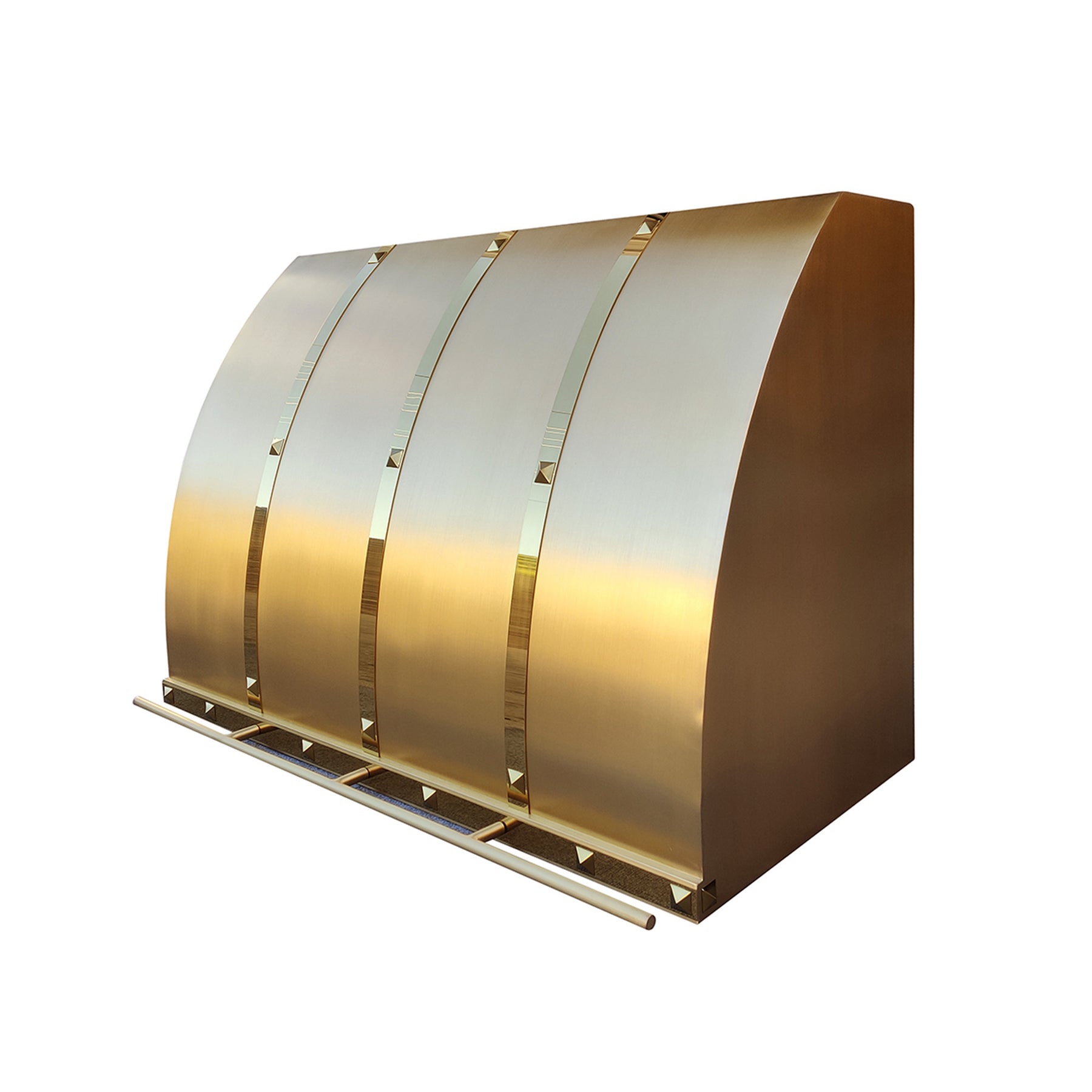 Fobest Brass Range Hood with Polished Gold Trim FSS-382-Stainless Steel Range Hood-Fobest