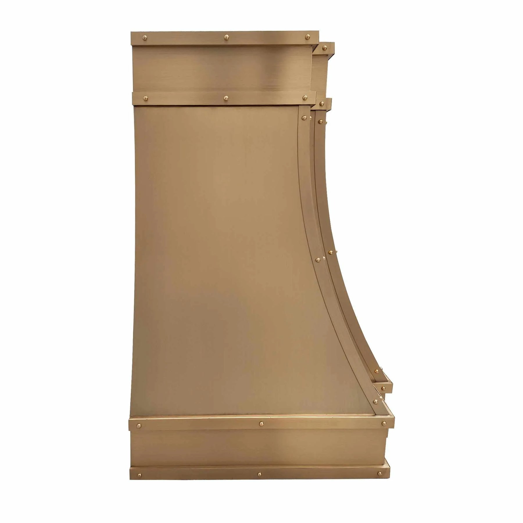 Fobest Brushed Brass Kitchen Hood with Rivets FSS-225-Stainless Steel Range Hood-Fobest