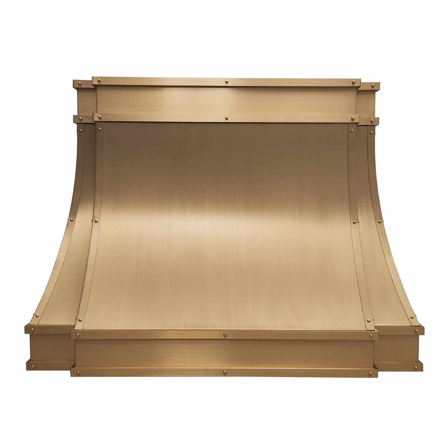 Fobest Brushed Brass Kitchen Hood with Rivets FSS-225-Stainless Steel Range Hood-Fobest