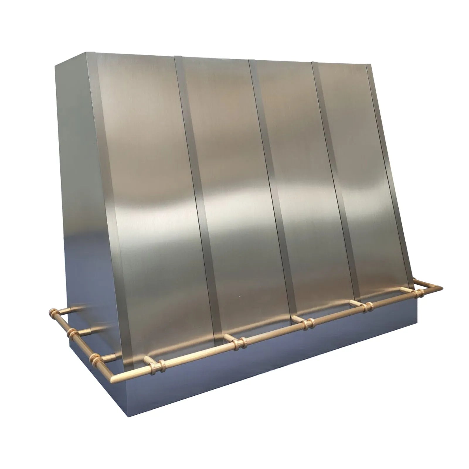 Fobest Brushed Stainless Steel Range Hood with Brass Pot Rail FSS-400-Stainless Steel Range Hood-Fobest