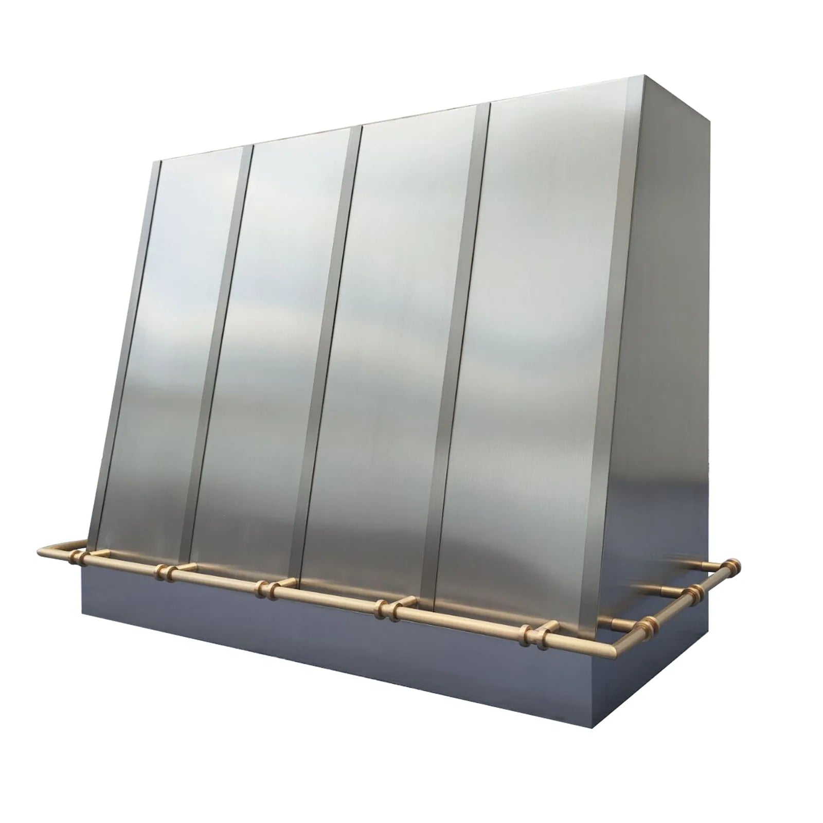 Fobest Brushed Stainless Steel Range Hood with Brass Pot Rail FSS-400-Stainless Steel Range Hood-Fobest