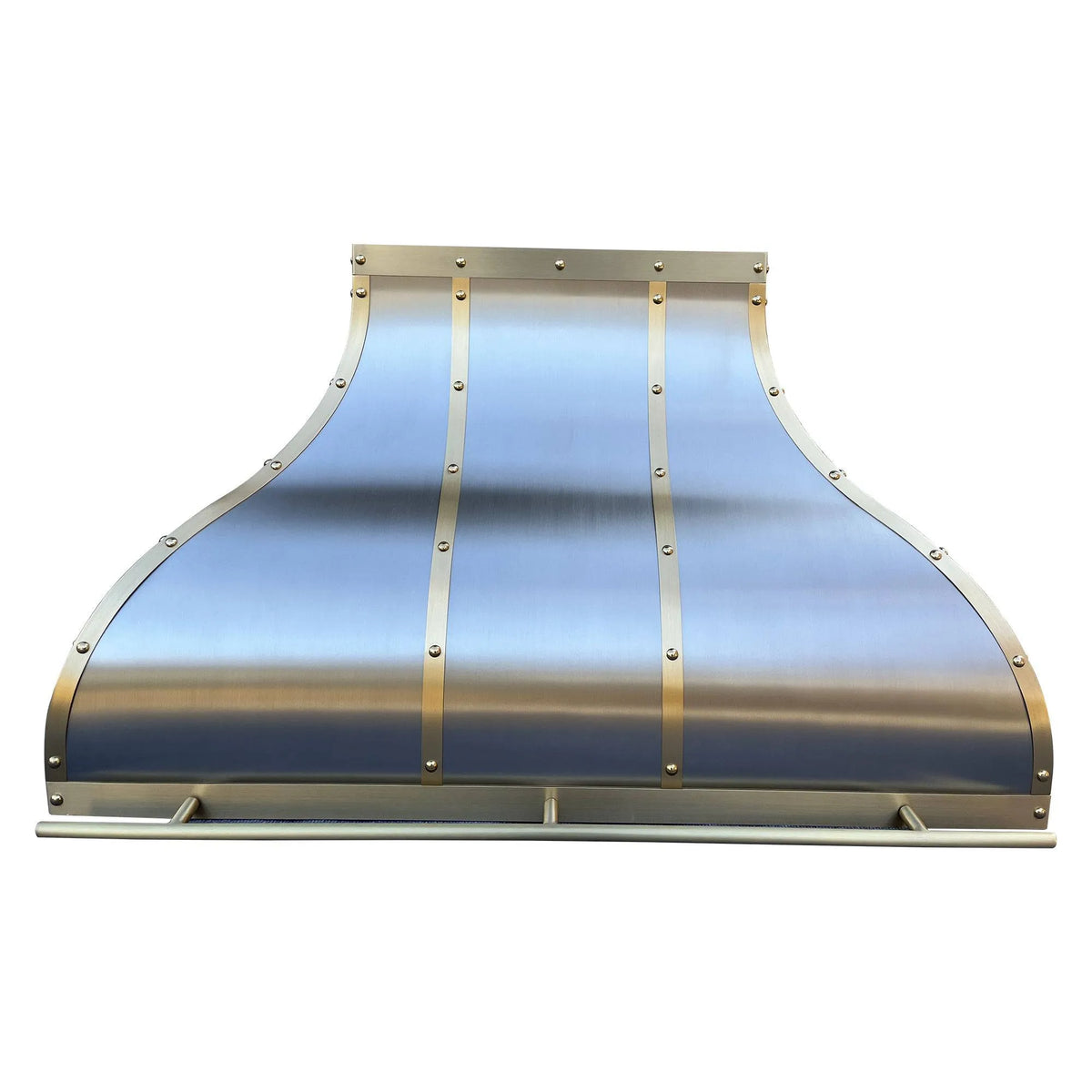 Fobest Brushed Stainless Steel Range Hood with Brass Straps FSS-2-Stainless Steel Range Hood-Fobest